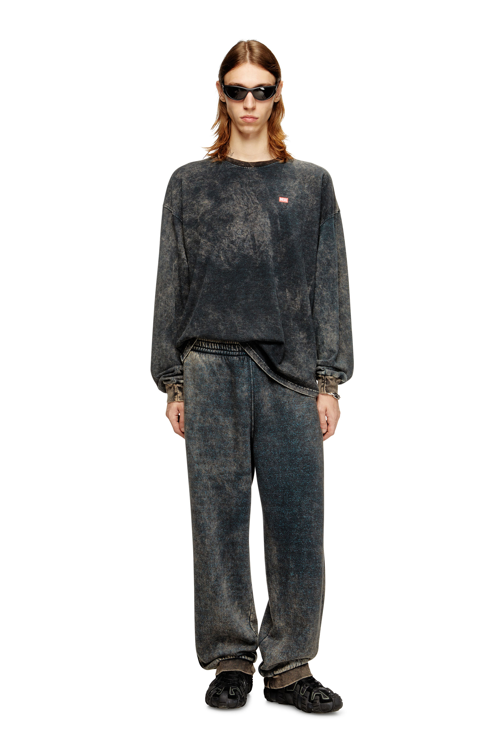 Diesel - T-BOXT-LS-T3, T-shirt en coton à manches longues Homme in Noir - 1