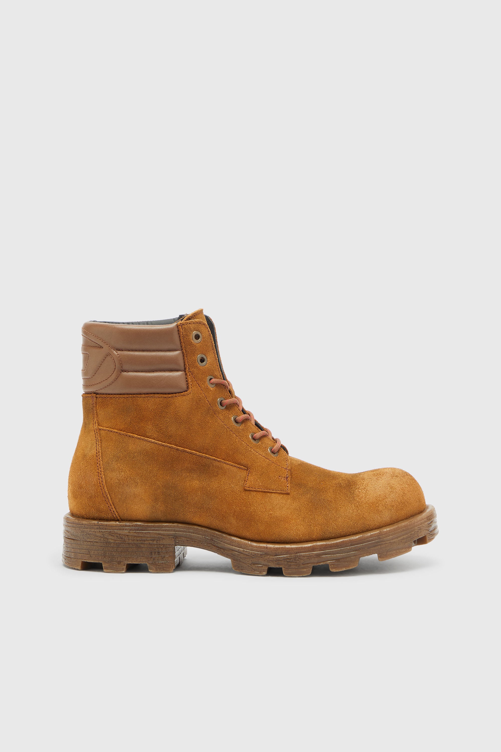 Diesel - D-HAMMER LACE UP, D-Hammer - Bottines de combat en su&egrave;de et cuir Homme in Marron - 1