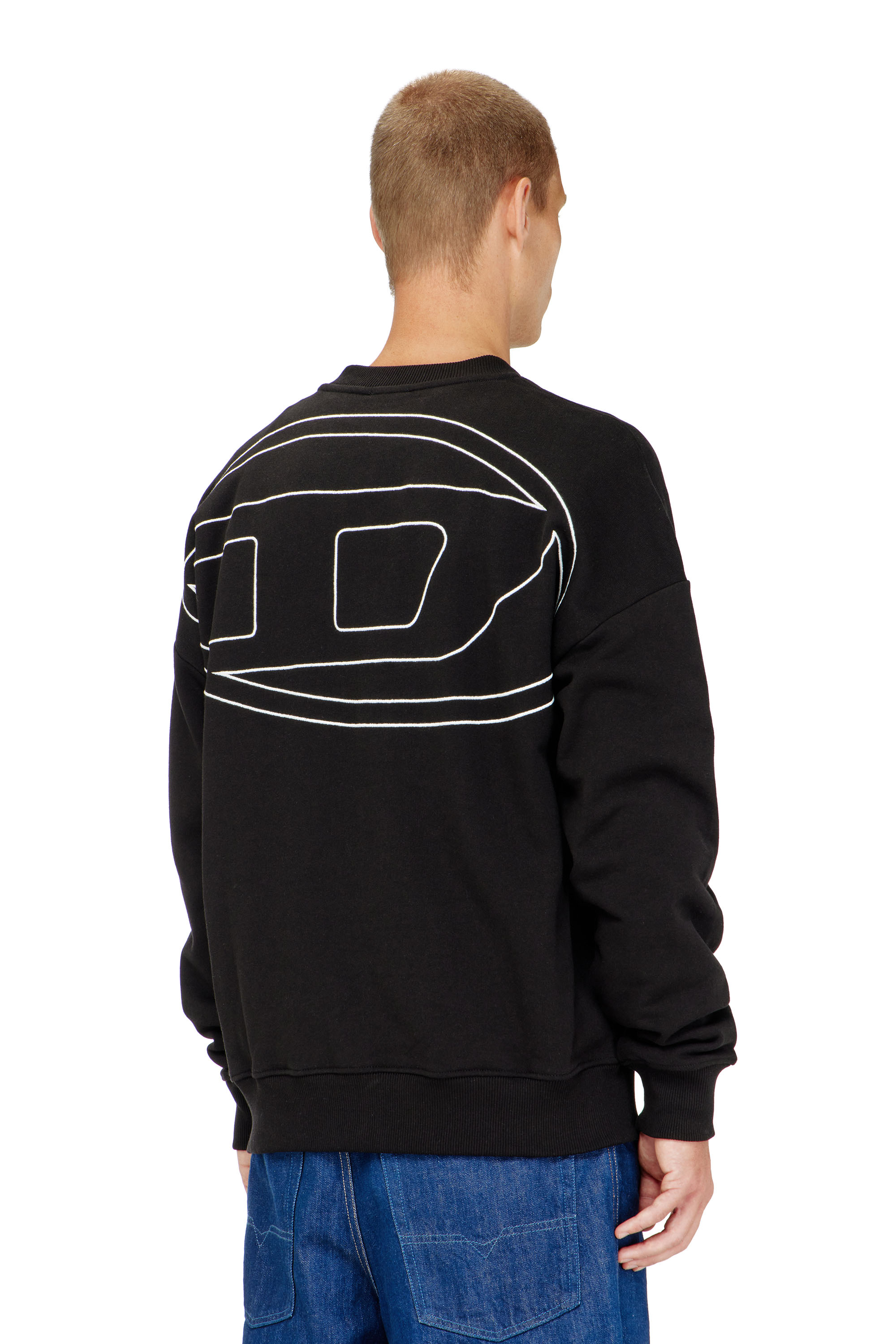 Diesel - S-ROB-MEGOVAL-D, Sweat-shirt avec logo brod&eacute; Homme in Noir - 4