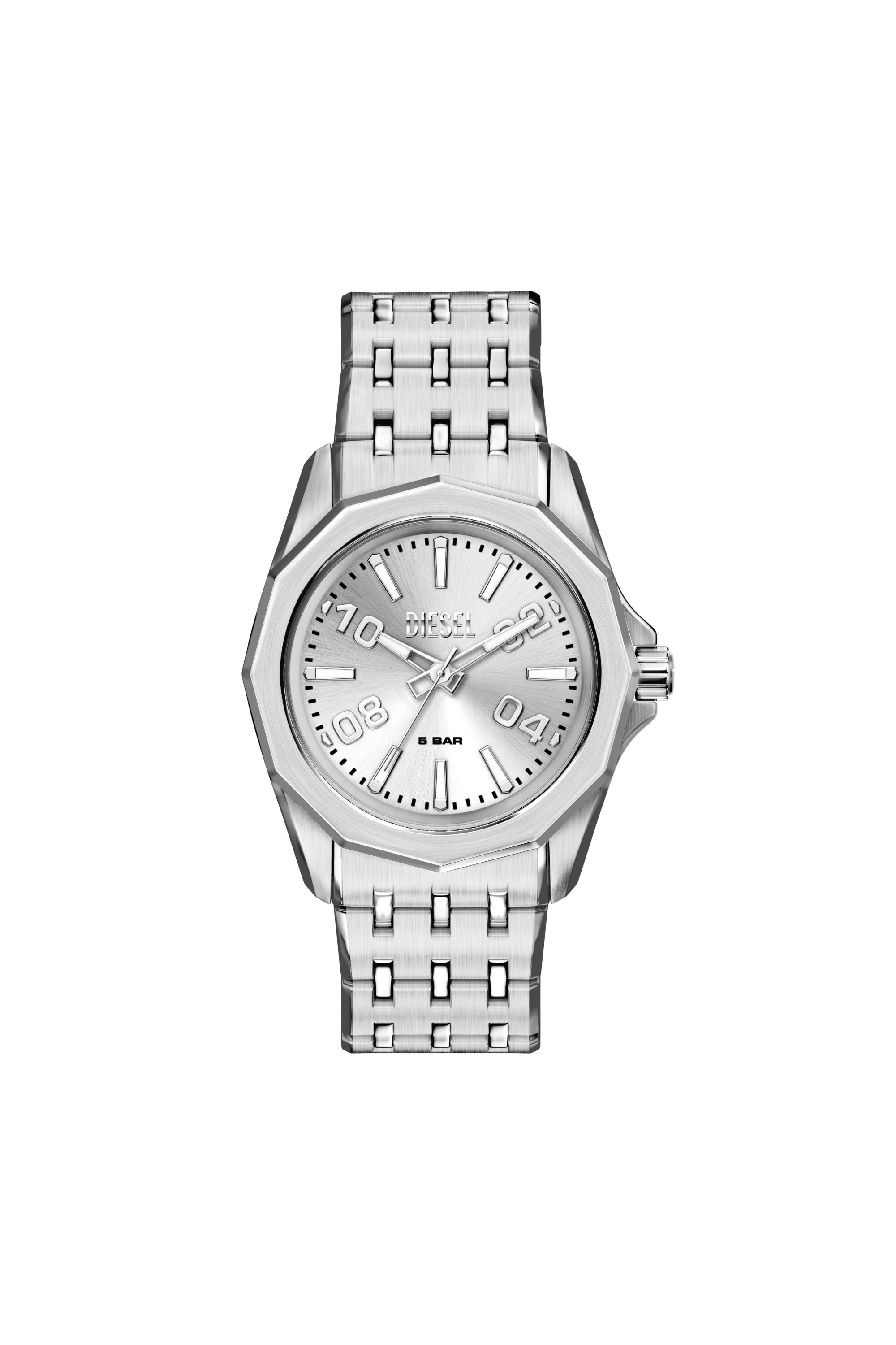 Diesel - DZ2236 WATCH, Montre Stinger en acier inoxydable Homme in Gris argent&eacute; - 1