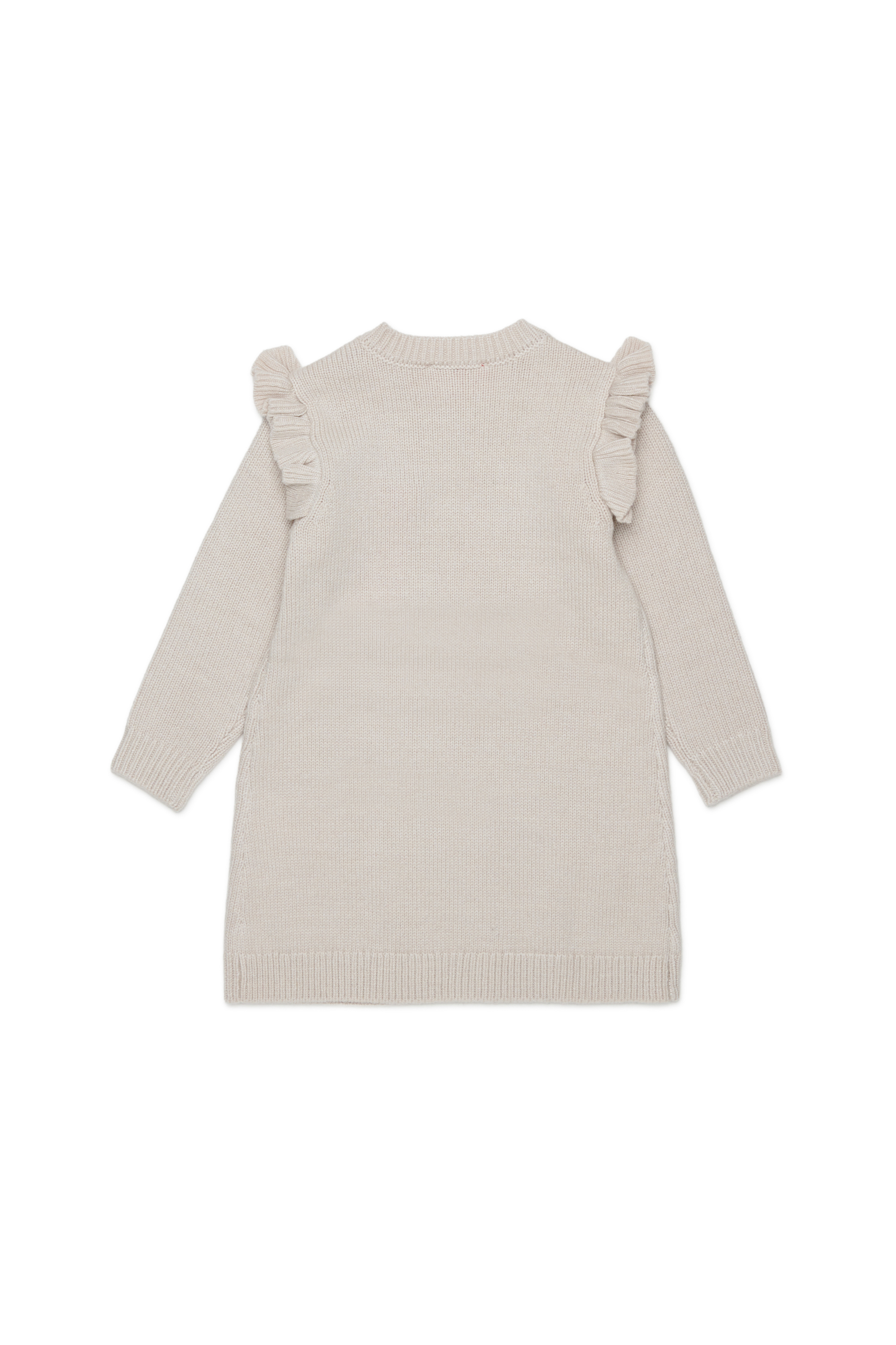 Diesel - DSCALOB, Robe pull &agrave; volants enrichie en cachemire Femme in Blanc - 2