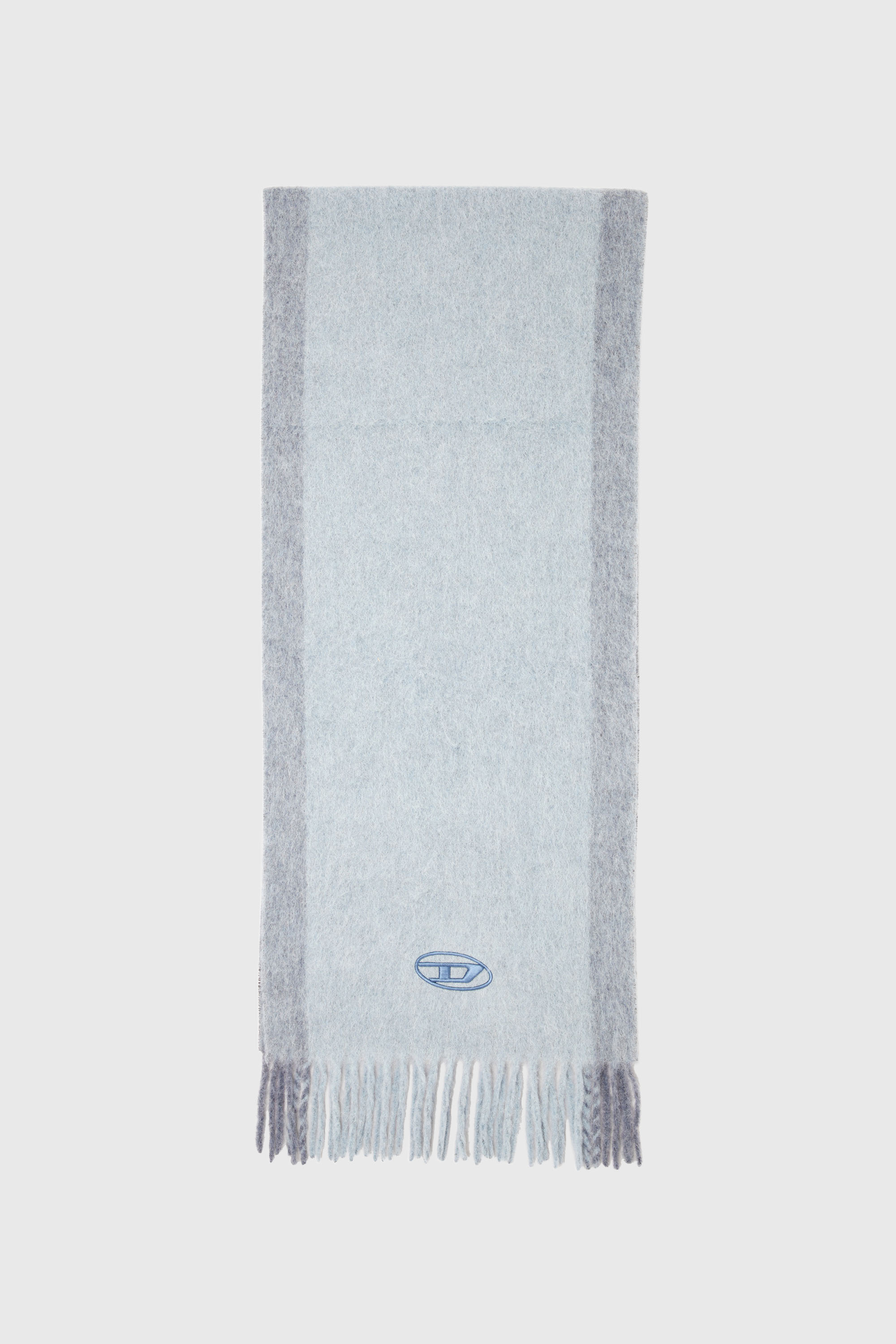 Diesel - S-OLID, &Eacute;charpe en m&eacute;lange de laine avec rayures contrast&eacute;es Homme in Bleu - 1