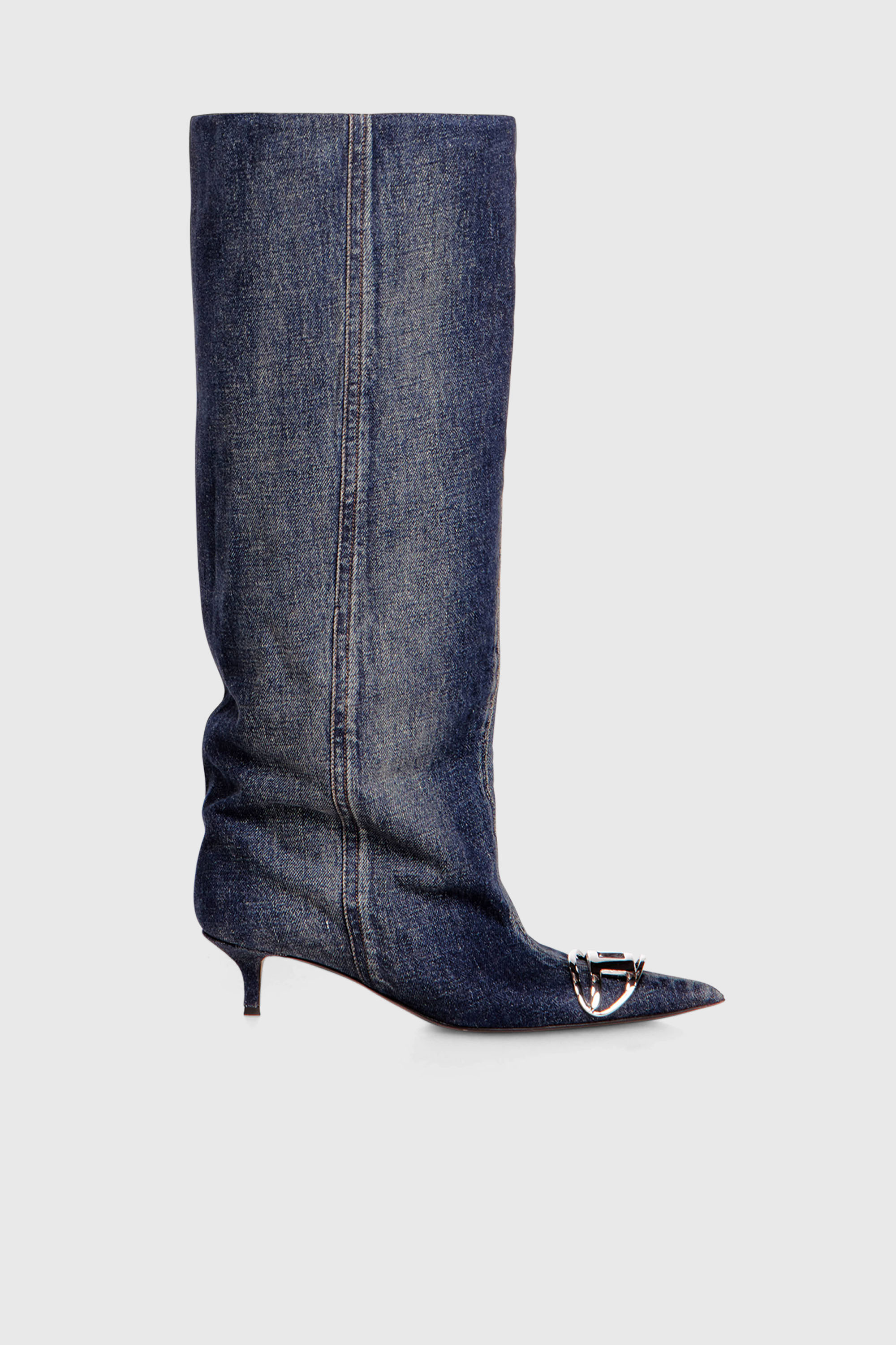 Diesel - D-VENUS KB SLOUCHY, D-Venus-Botte slouchy &agrave; hauteur de genou en denim Femme in Bleu - 1
