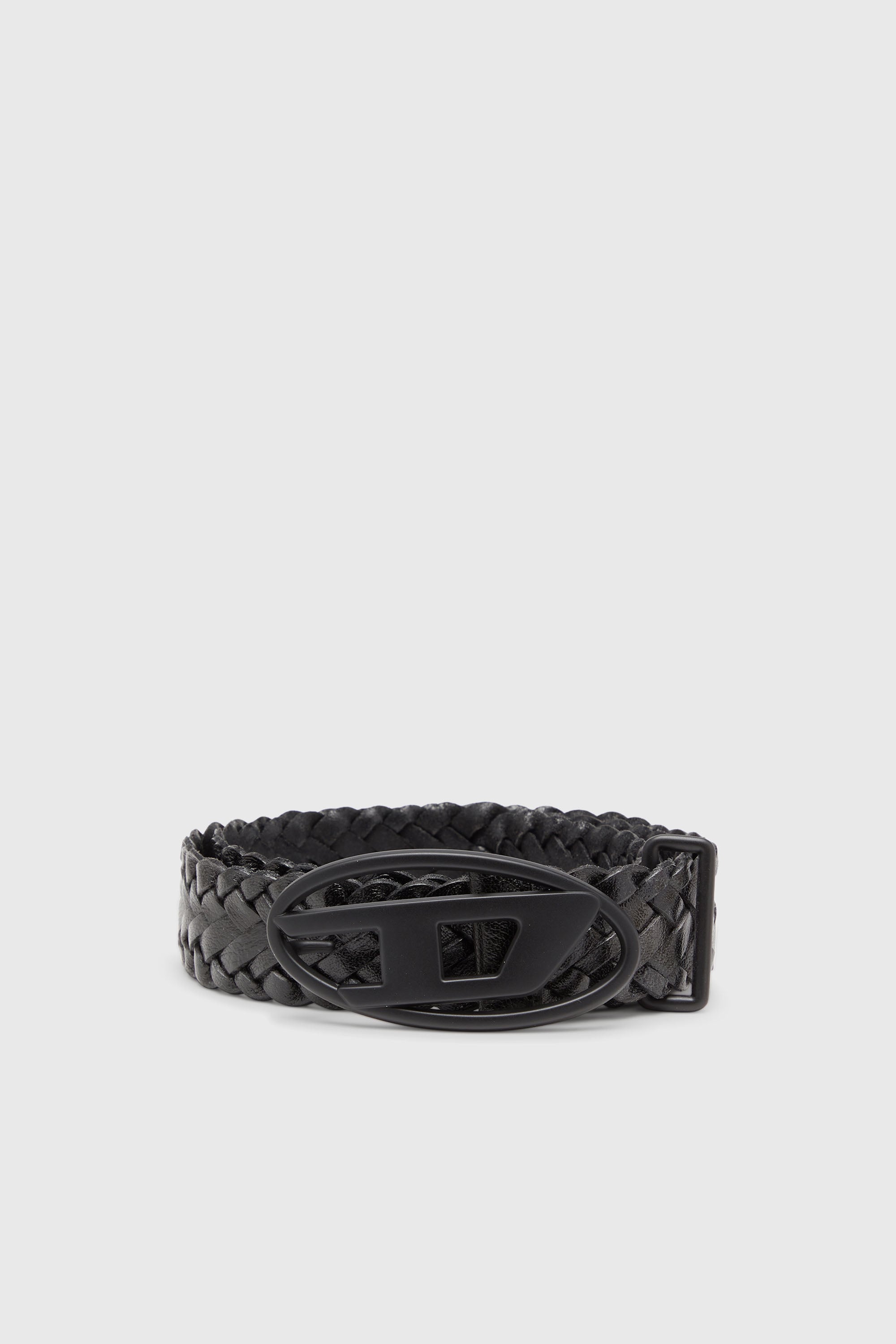 Diesel - B-1DR BRAIDERED, Ceinture 4 cm en cuir tress&eacute; Mixte in Noir - 1