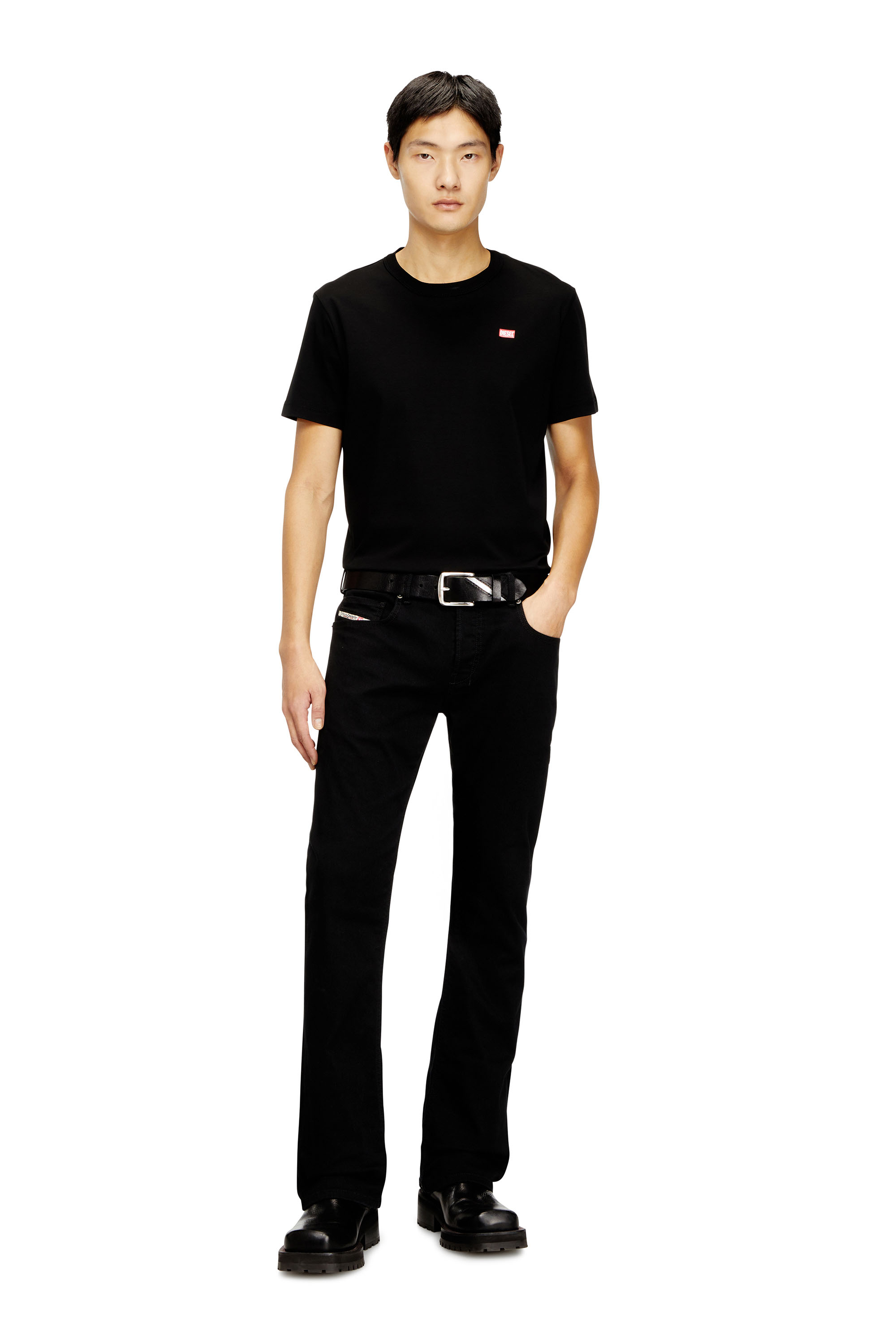 Diesel - T-MIEGOR-K77, T-shirt en coton mercerisé Homme in Noir - 2