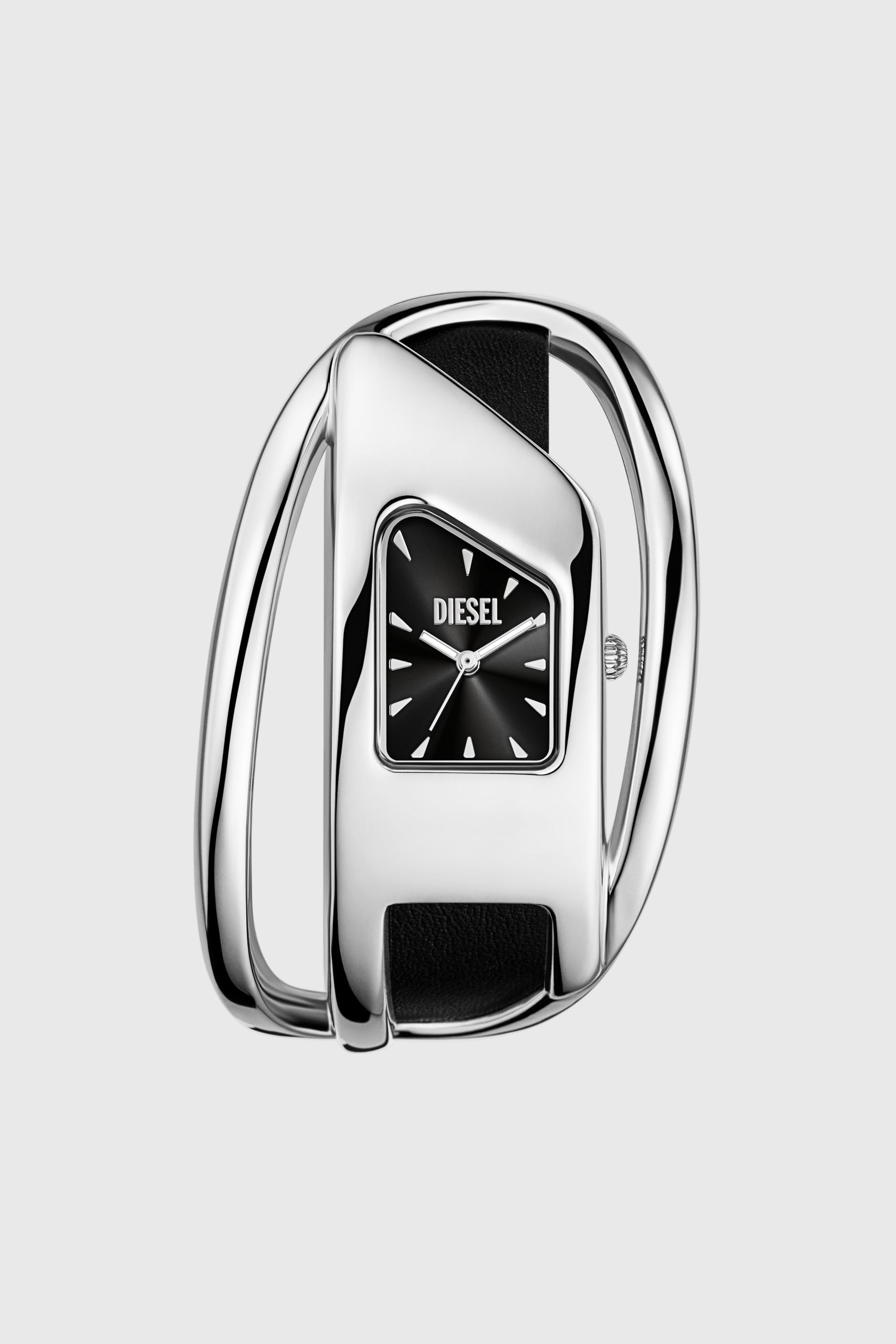 Diesel - DZ5627 WATCH, Montre Wrap-D en cuir noir Femme in Gris argent&eacute; - 1