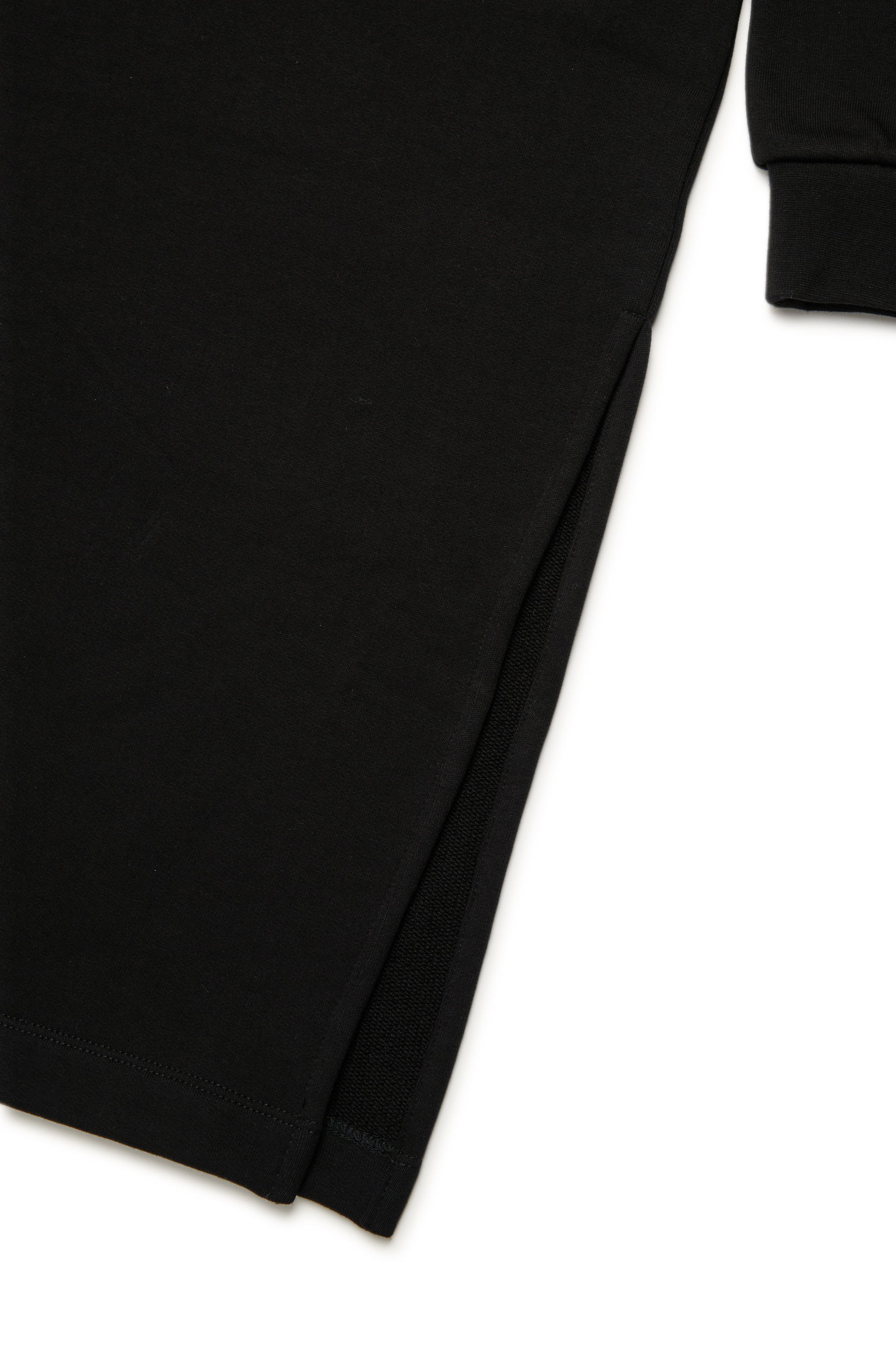 Diesel - DYTIN, Femme Robe sweat-shirt à capuche avec broderie Oval D in Noir - Image 4