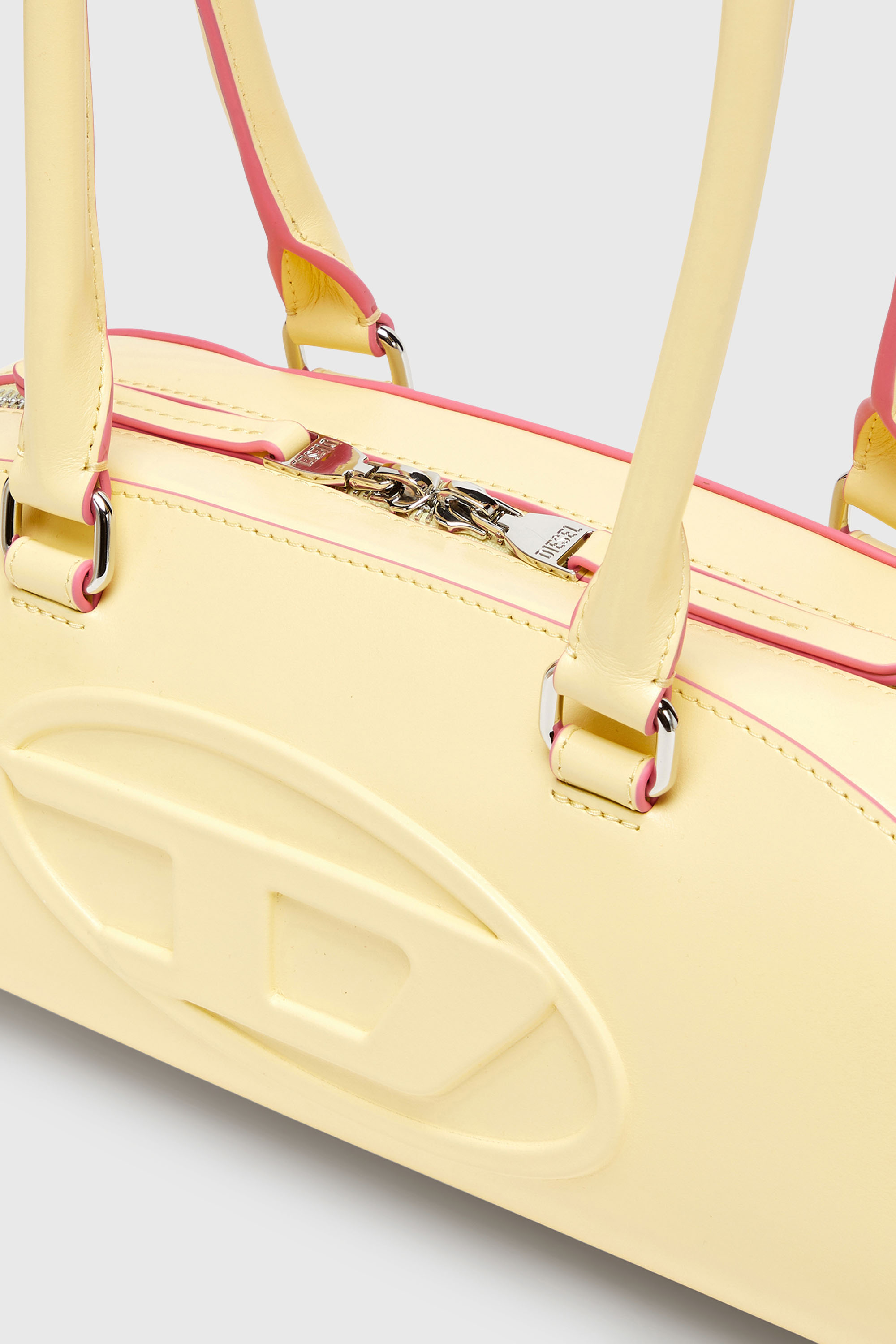Diesel - 1DR DOME SHOULDER EW, 1DR Dome - Sac bowling allong&eacute; en cuir Femme in Jaune - 6