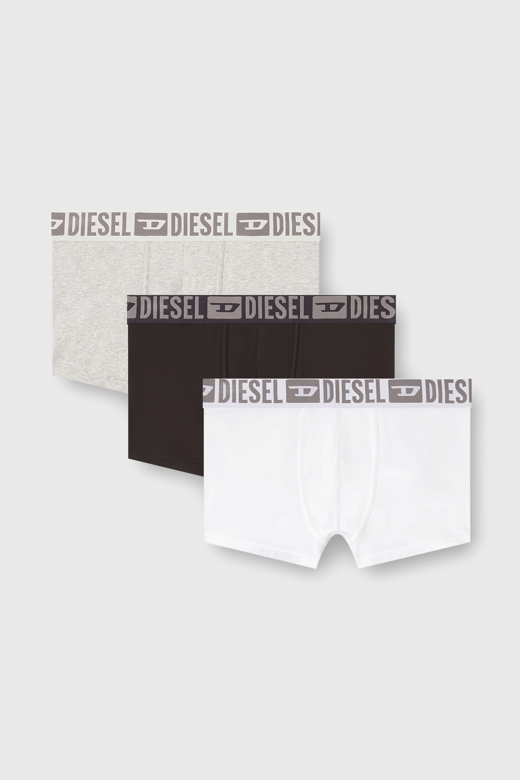Diesel - MIKE-D-CORE-3PACK, Lot de trois boxers en coton stretch avec ceinture ton sur ton Homme in Polychrome - 1