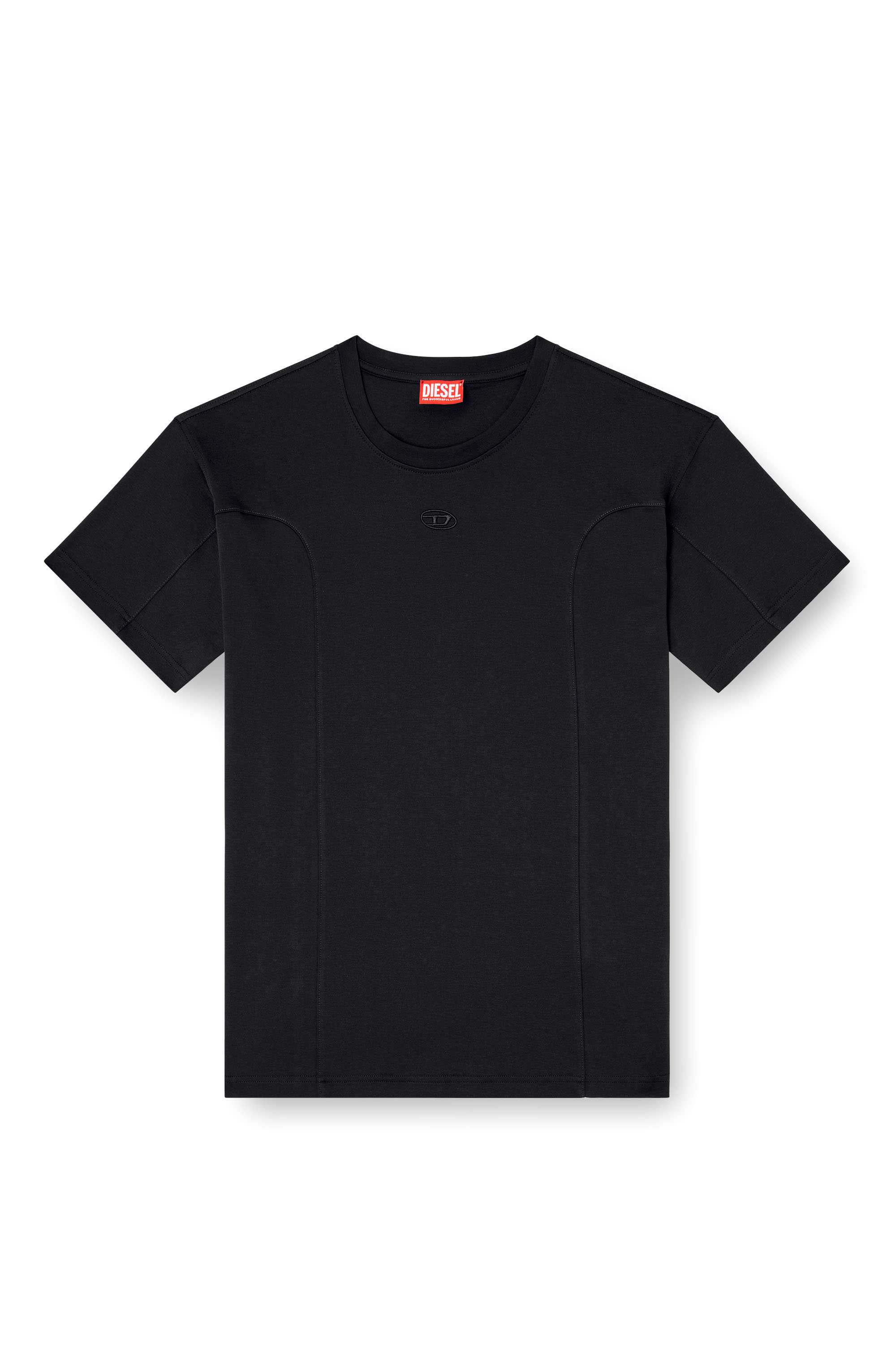 Diesel - T-NORM-INT, T-shirt à manches courtes avec empiècements Homme in Noir - 3