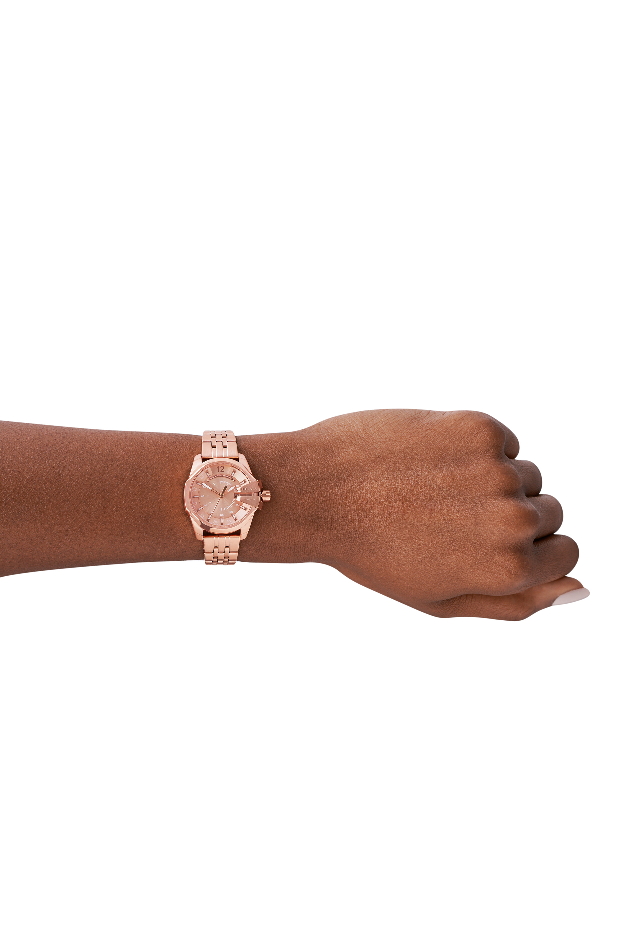 Diesel - DZ5602, Montre Baby Chief à trois aiguilles avec date en acier inoxydable or rose Femme in Rose - 4