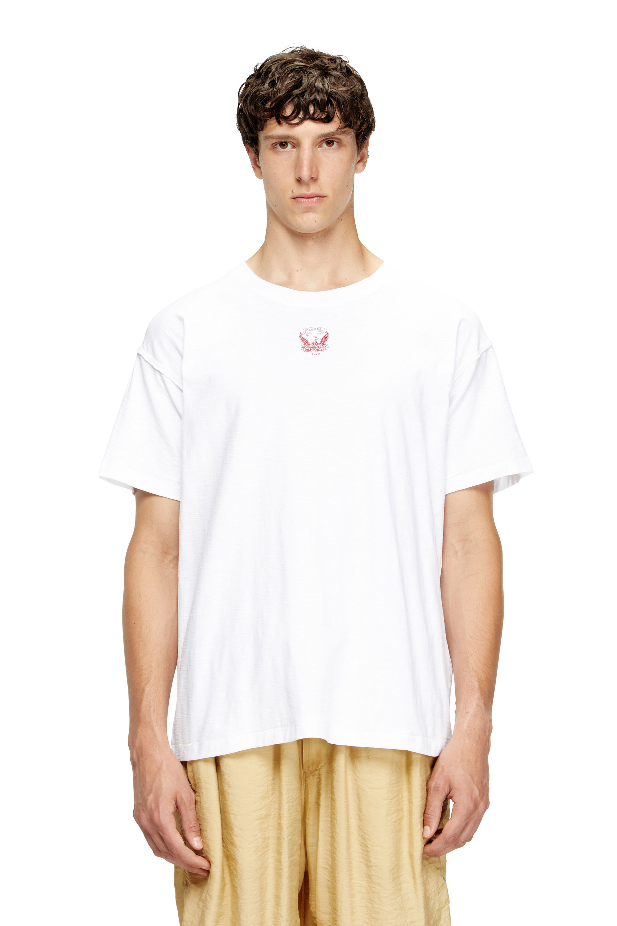 Diesel - T-NORM-T13, Sweat-shirt avec phénix brodé Homme in Blanc - 3