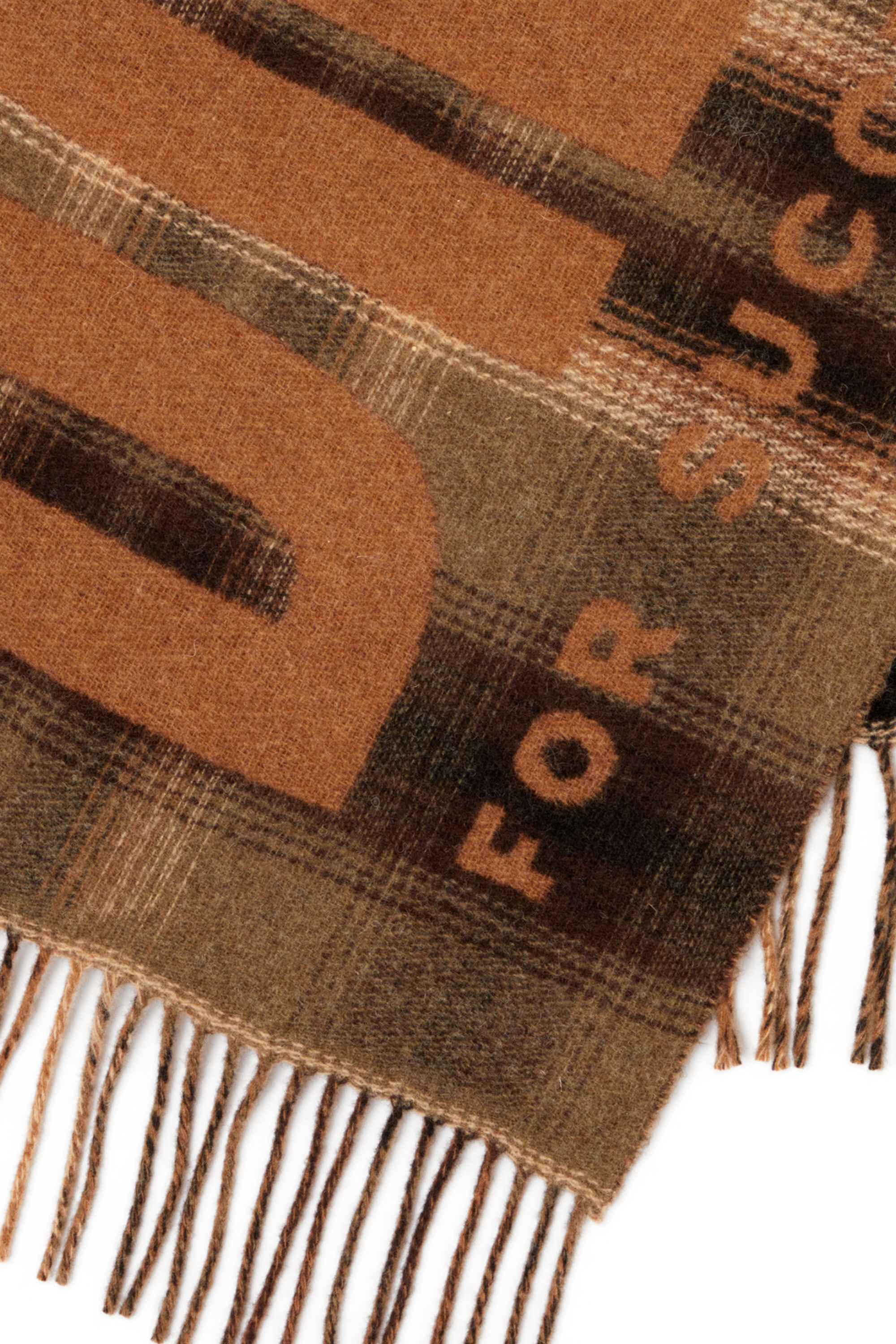 Diesel - S-CHECK, Man's Wool-blend scarf with check pattern in Brown/Beige - 3