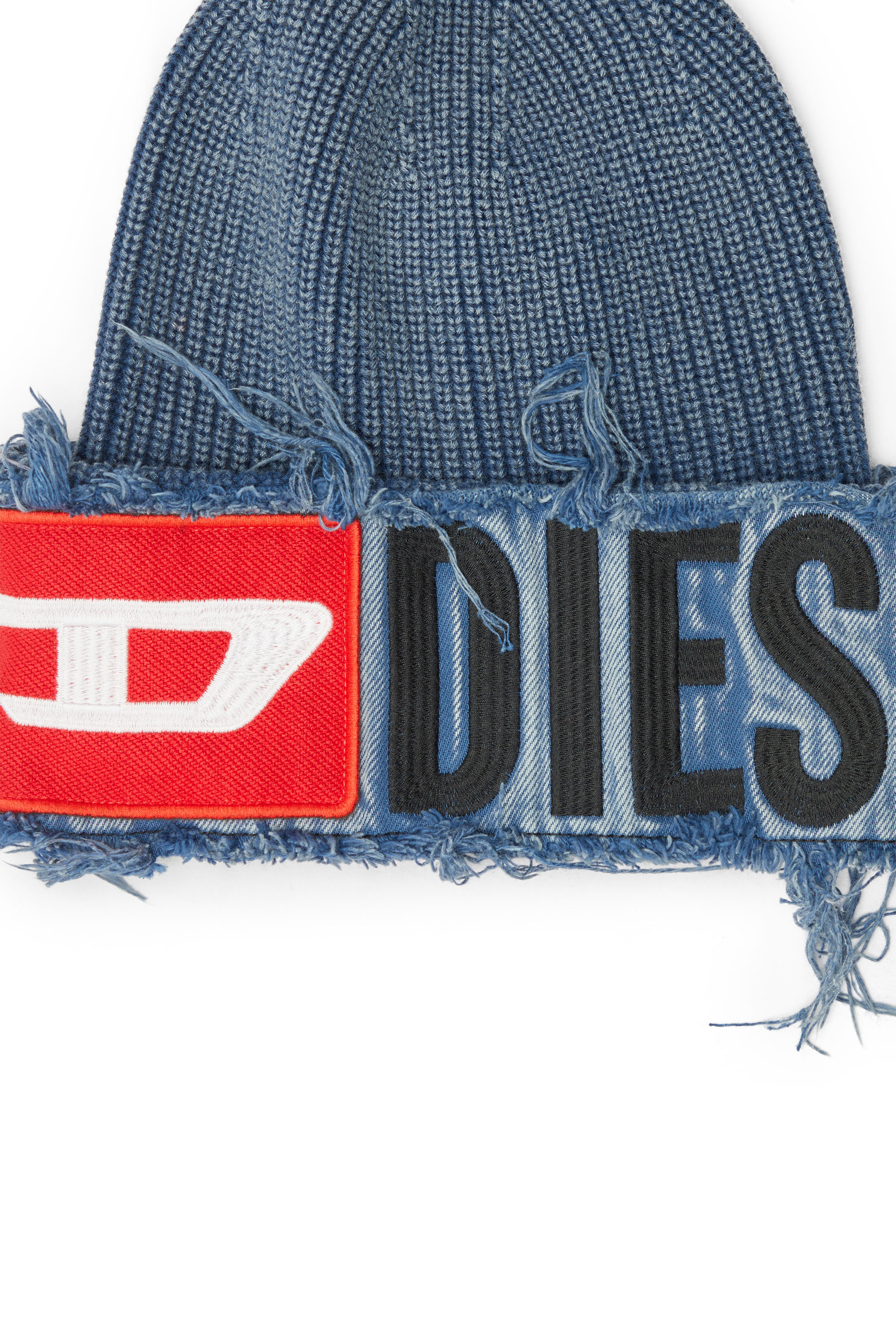 Diesel - K-FROK, Bonnet effet denim avec d&eacute;tail d'empi&egrave;cement audacieux Mixte in Bleu - 3