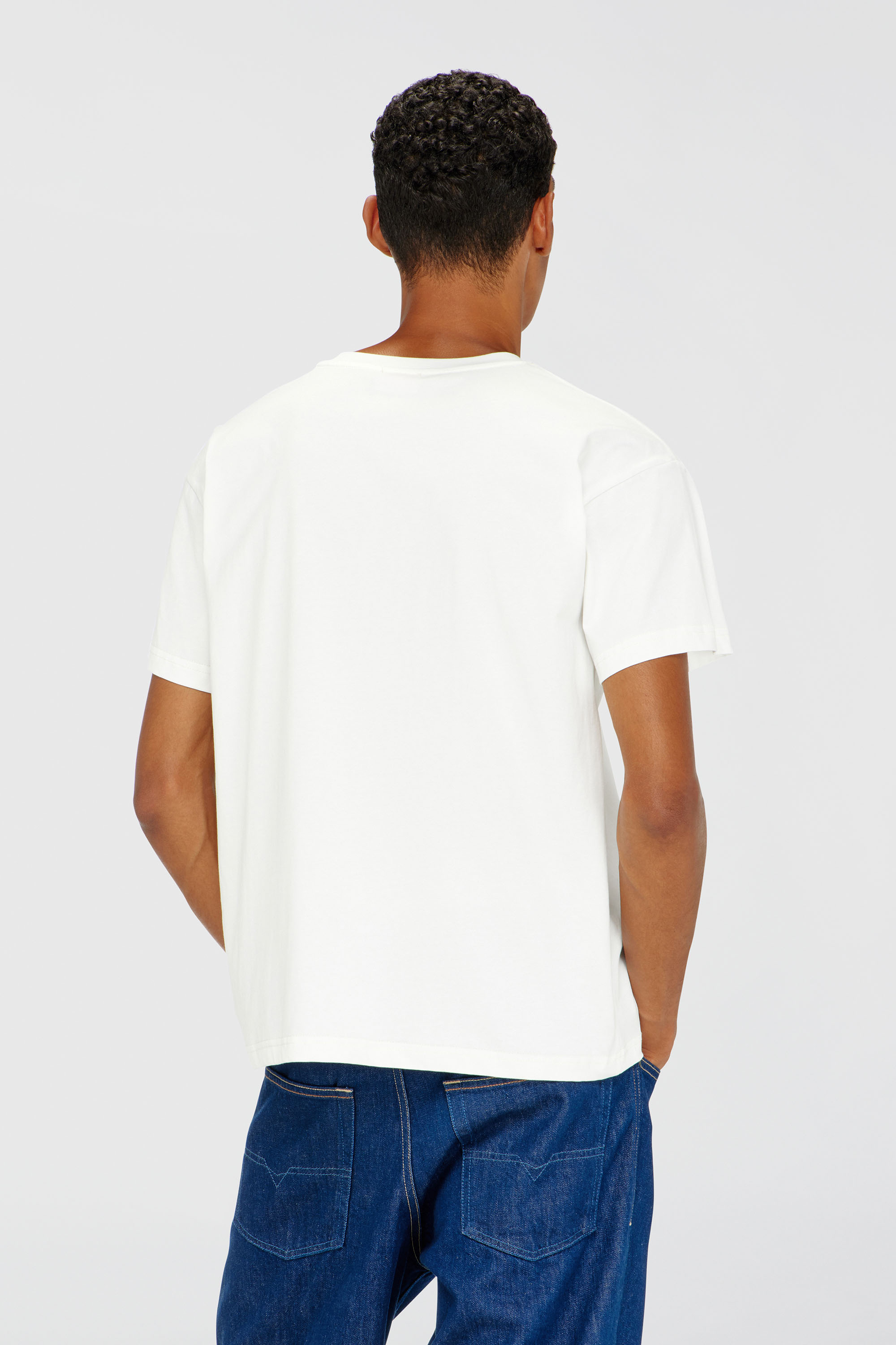 Diesel - T-NORM-PIPING, T-shirt avec passepoil contrastant Homme in Blanc - 4