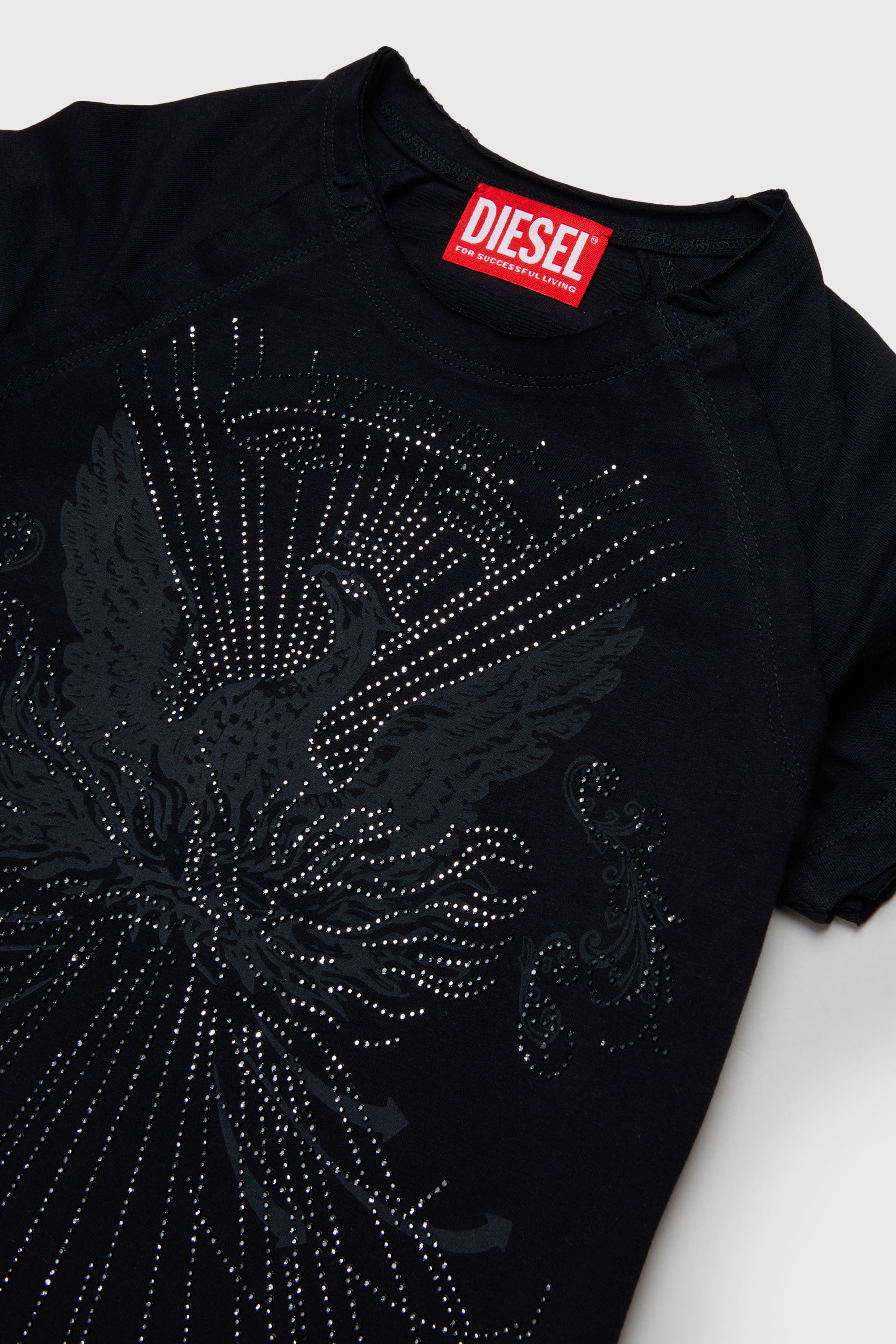 Diesel - TAROWEENA, T-shirt avec motif ph&eacute;nix orn&eacute; Femme in Noir - 3