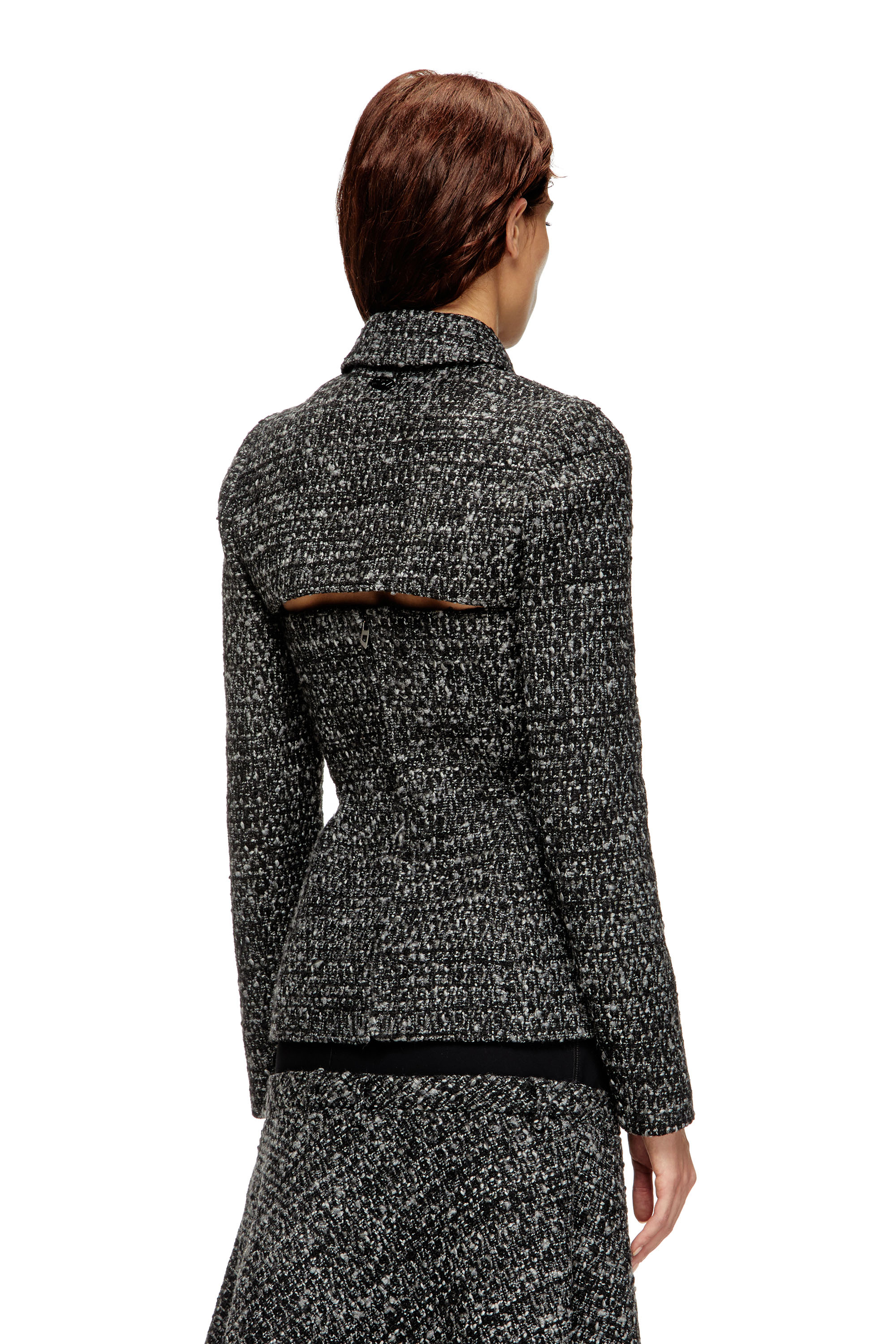 Diesel - G-ANNE, Blouson bouclé à ourlet ultra-court Femme in Noir - 4