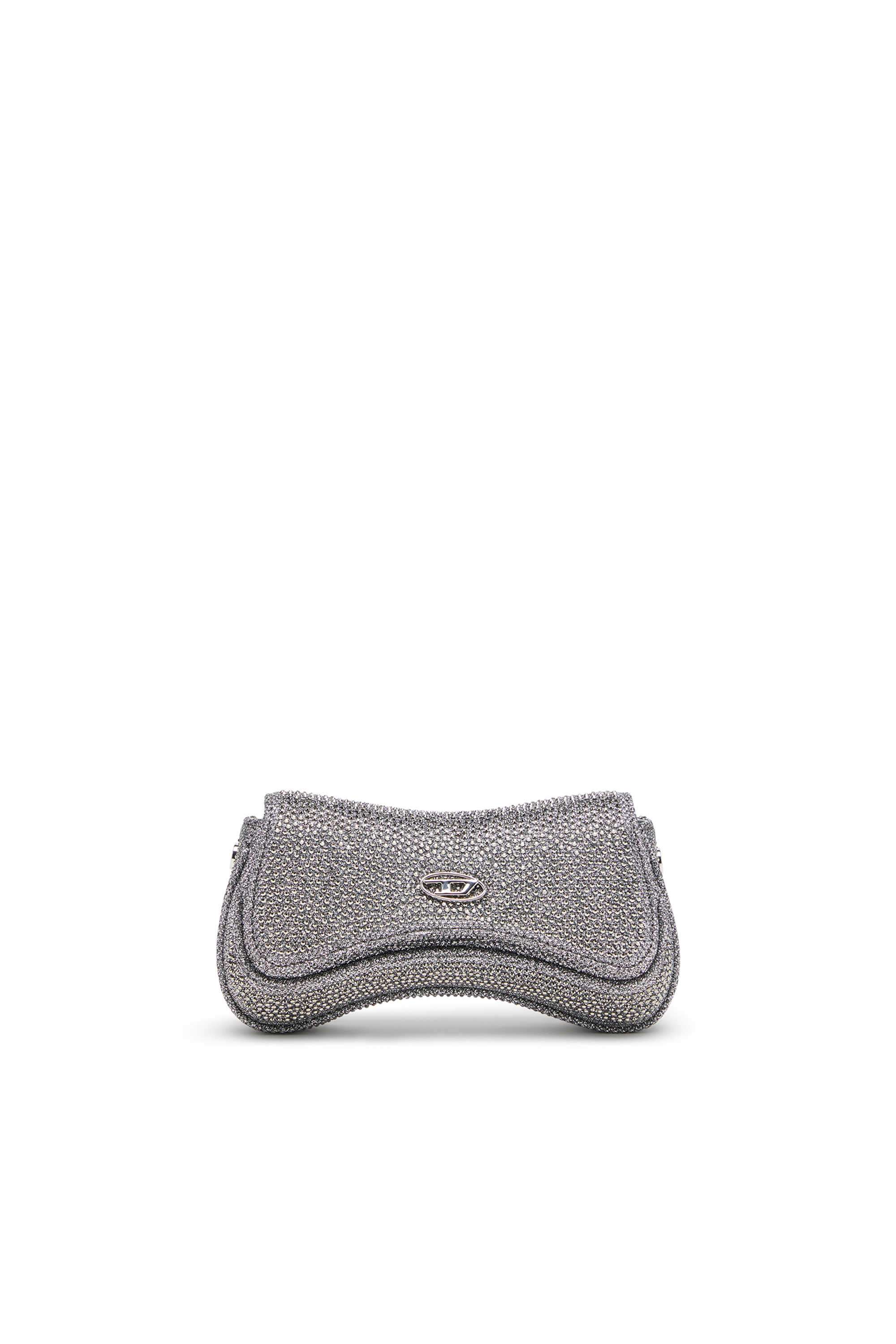 Diesel - PLAY CROSSBODY XS, Play-Sac à bandoulière mini en Lurex cristal Femme in Gris argenté - 1