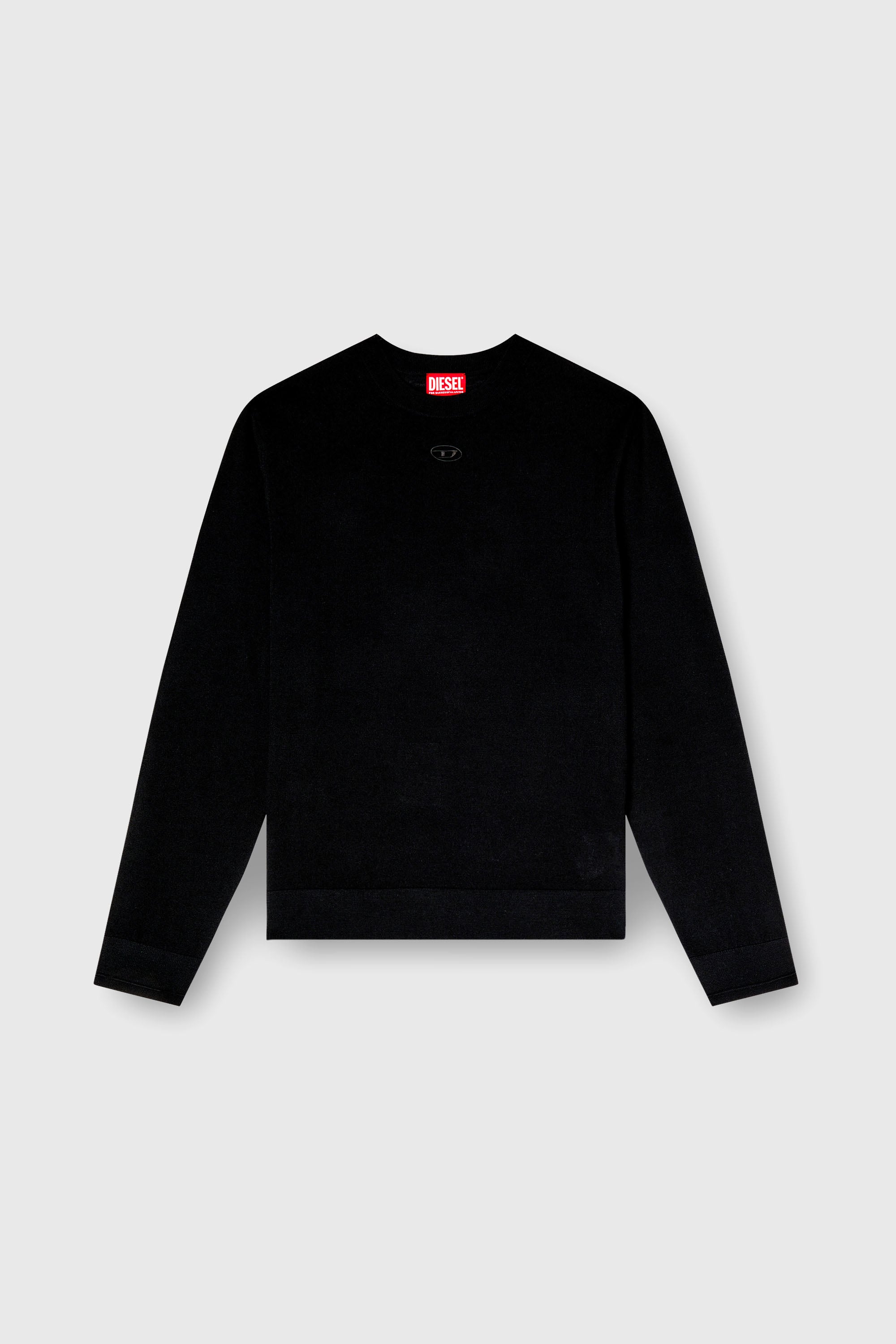 Diesel - K-VALIAM, Pull en laine avec logo cut-out Homme in Noir - 2