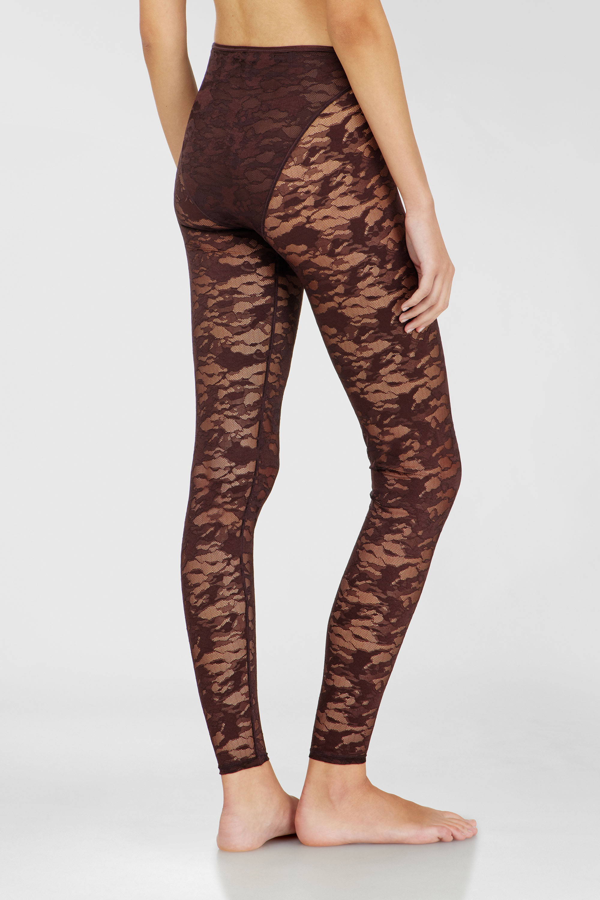 Diesel - HAYLEY-UTLT, Leggings en dentelle nylon camouflage Femme in Marron - 4