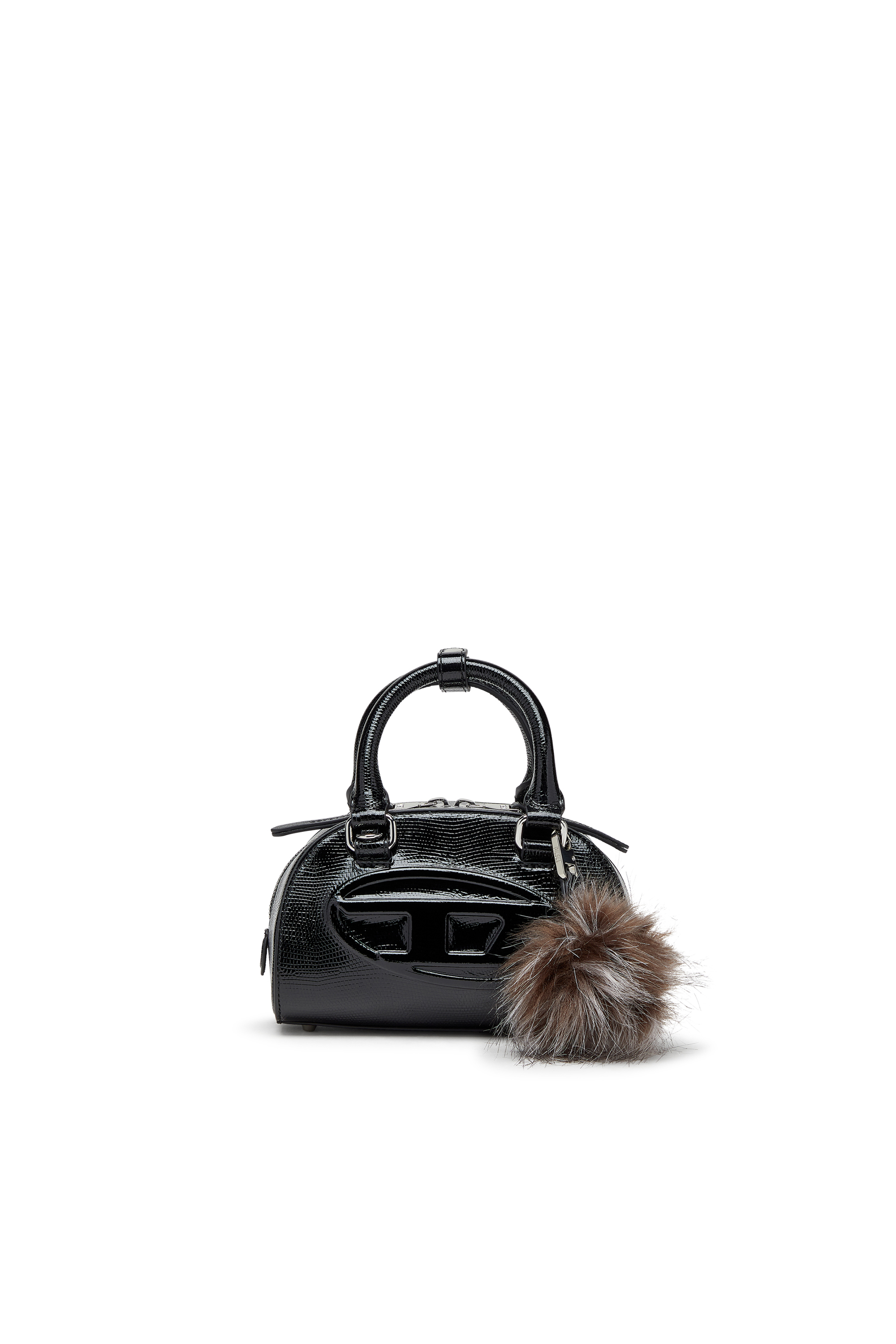 Diesel - 1DR DOME CROSSBODY, Mini sac bowling en cuir embossé Femme in Noir - 1