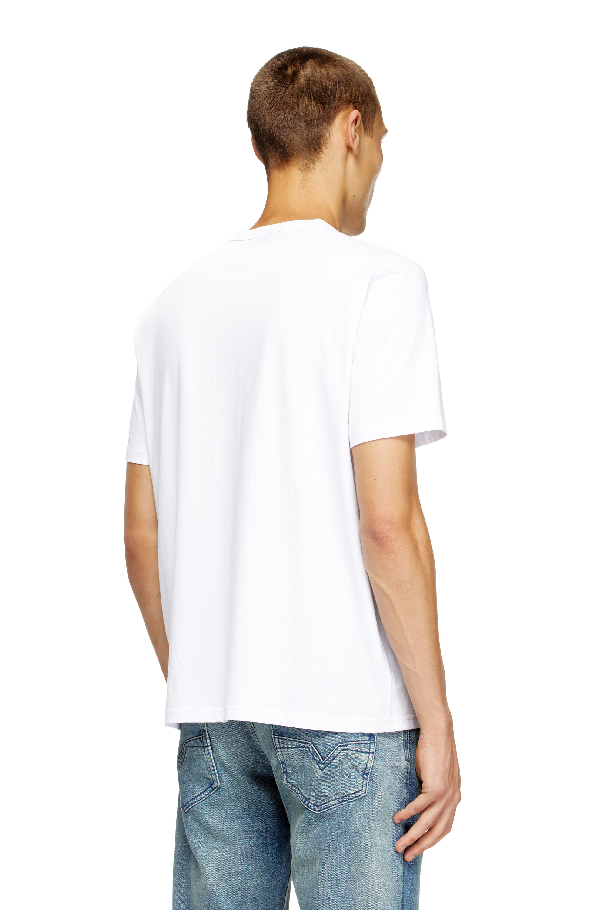 Diesel - T-ADJUST-MICRODIV, T-shirt avec logo micro-brodé Mixte in Blanc - 4