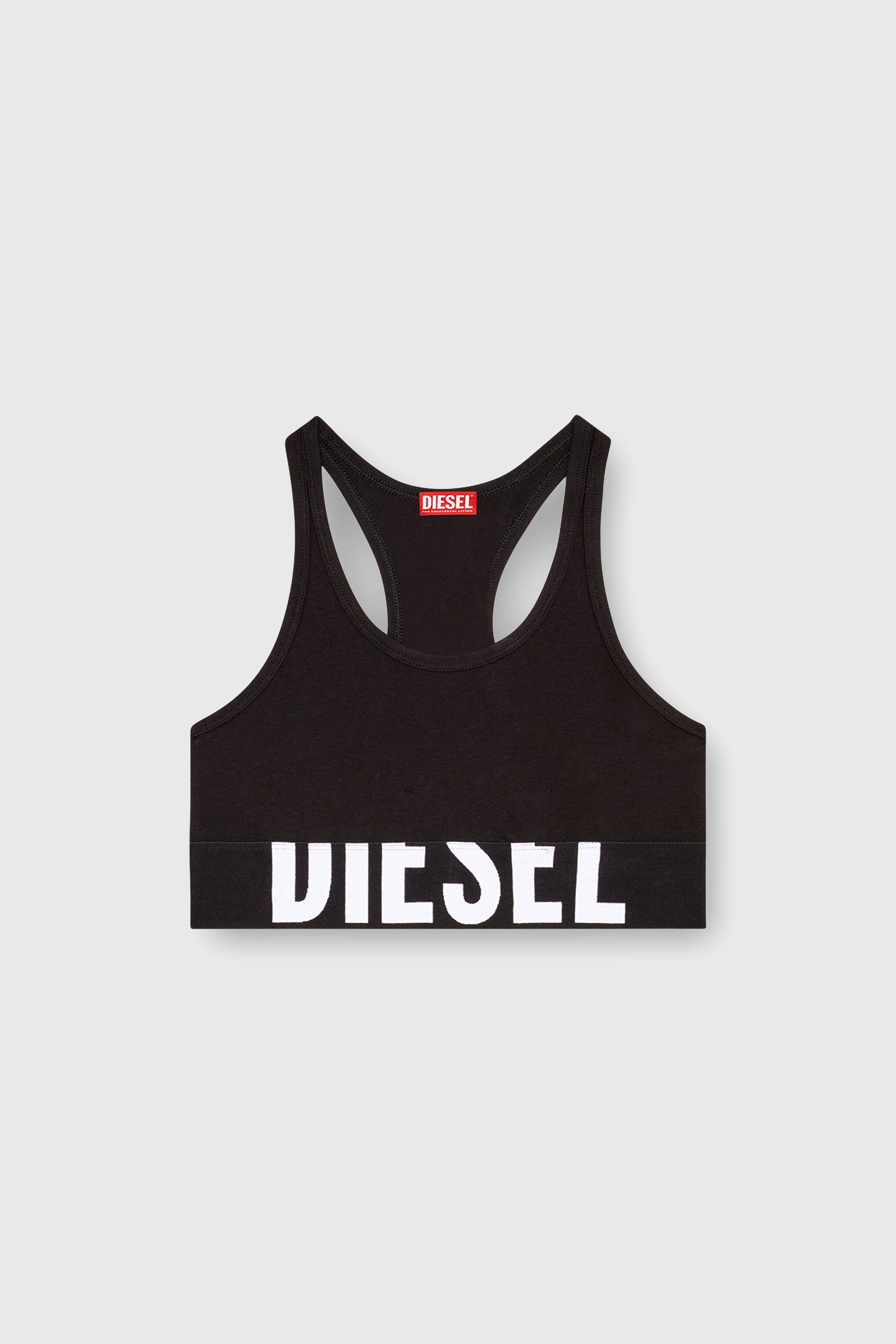 Diesel - UFSB-COTTON-RACE-BRALETTE-XL, Soutien-gorge de sport avec logo d&eacute;coup&eacute; Femme in Noir - 2