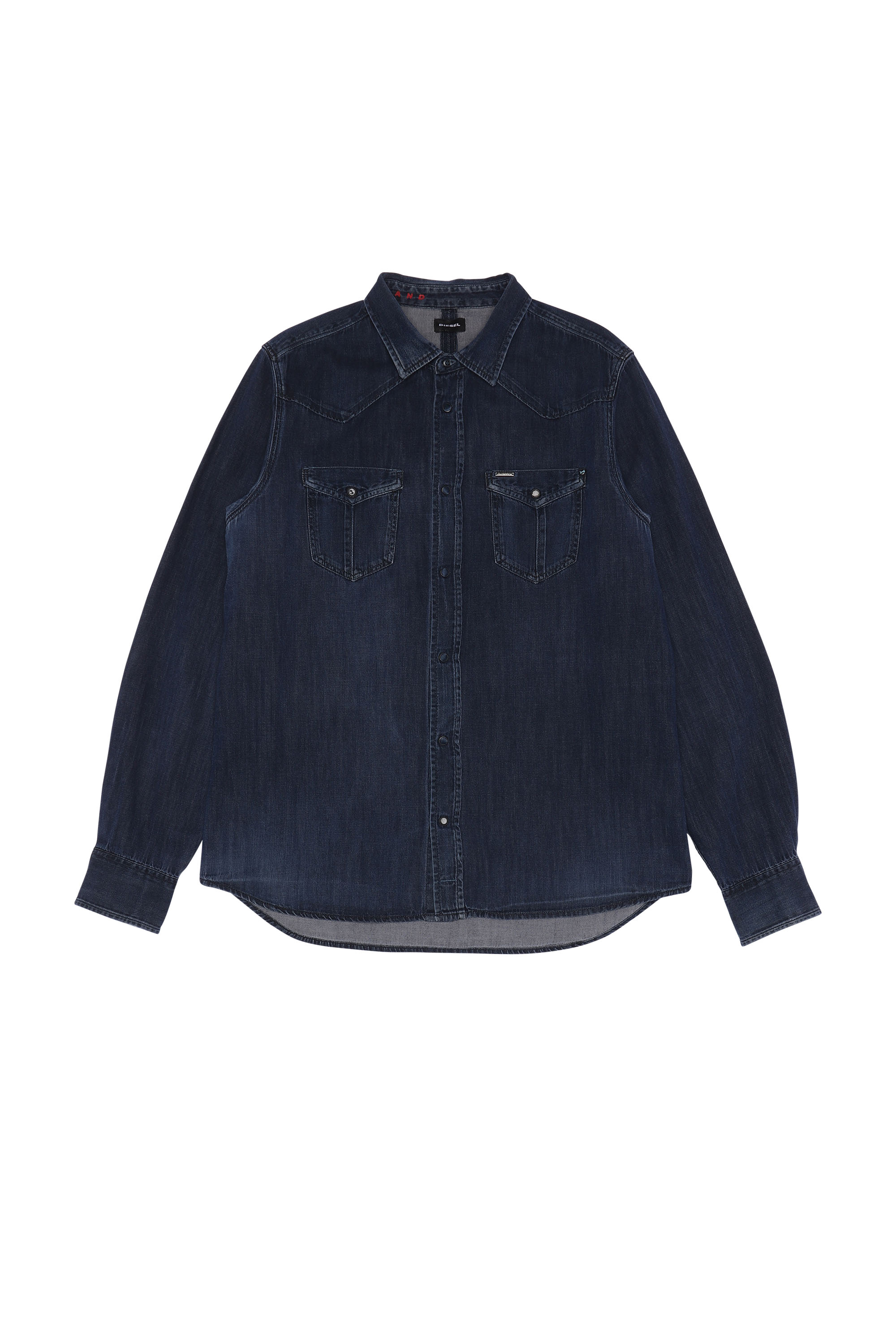 Diesel - D-BROOME, Man's Diesel Man - Denim Shirts in Dark Blue - 1
