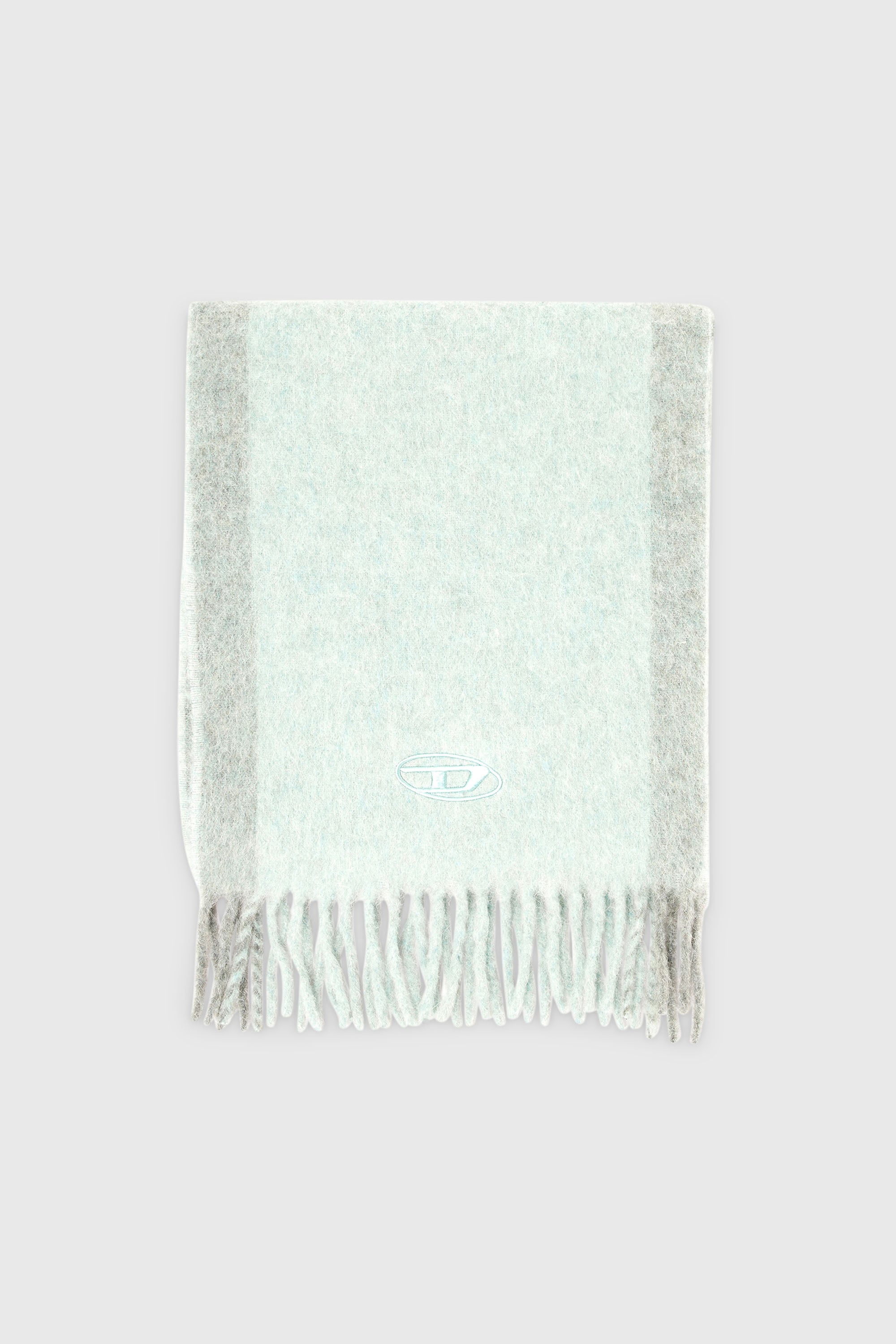 Diesel - S-OLID, &Eacute;charpe en m&eacute;lange de laine avec rayures contrast&eacute;es Homme in Vert - 1