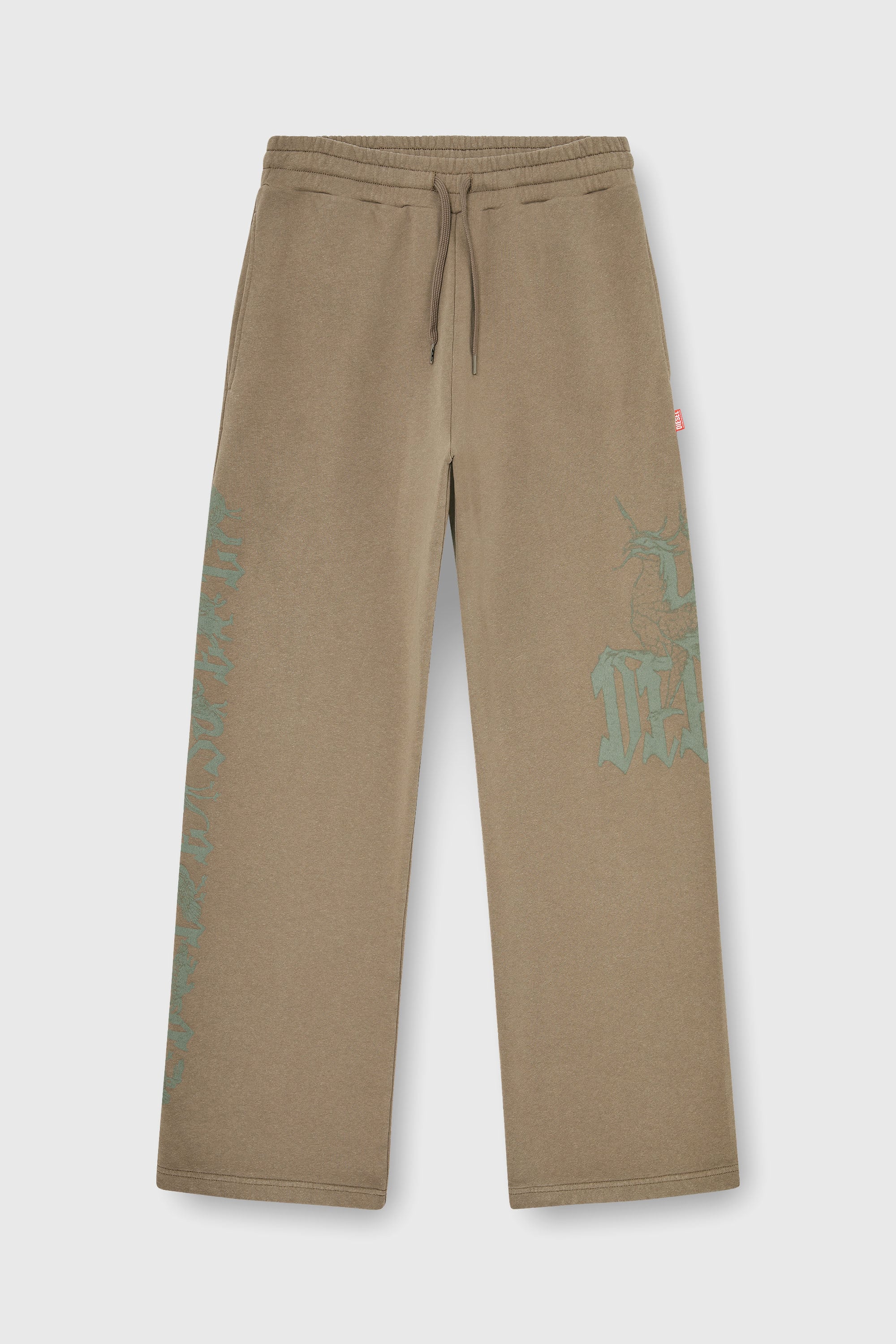 Diesel - P-GRO, Pantalon trait&eacute; avec imprim&eacute; logo Homme in Marron - 2
