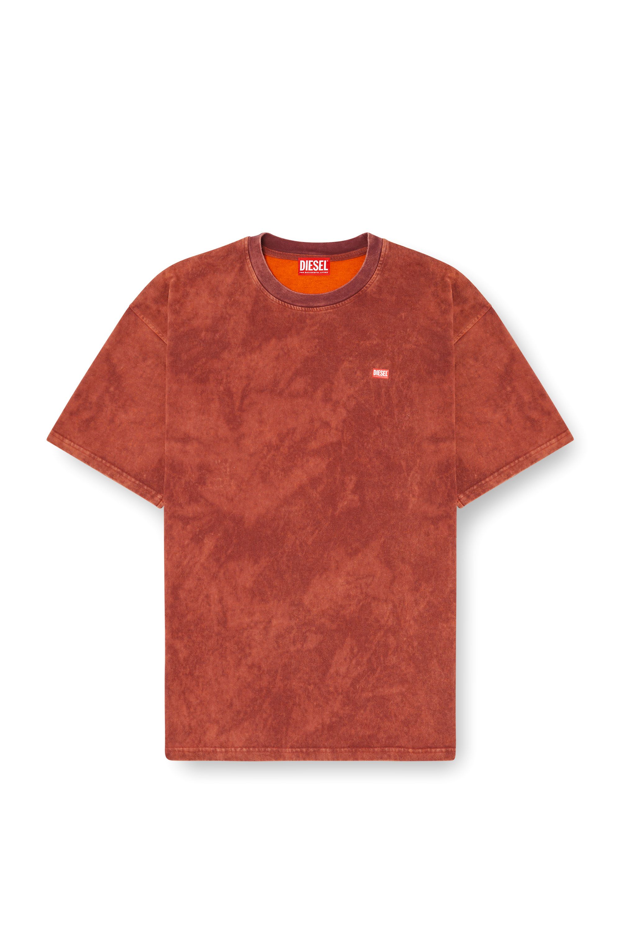 Diesel - T-BOXT-T4, T-shirt en jersey vanisé avec logo Homme in Marron - 2