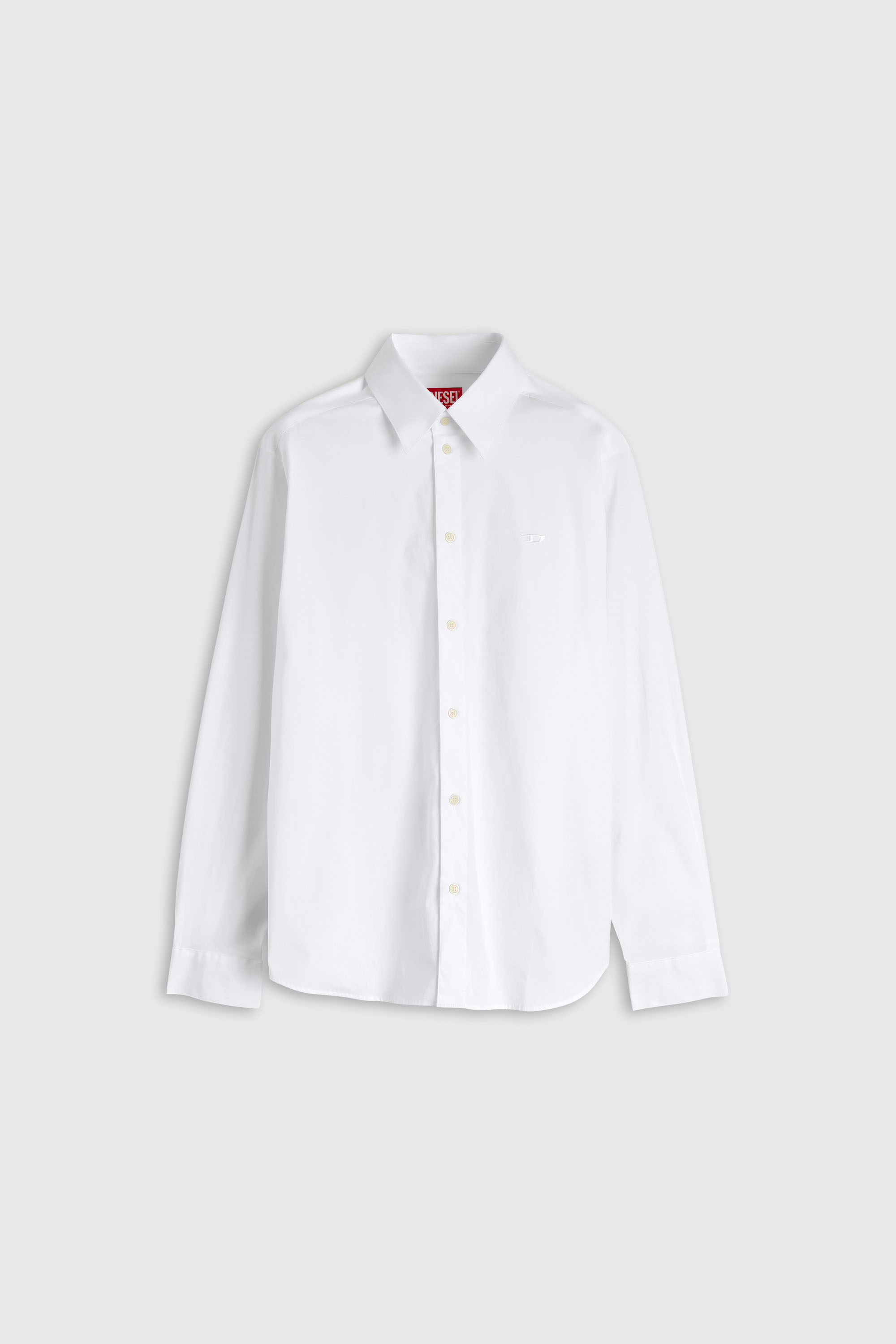 Diesel - S-SIMPLY-NA-GSBH, Chemise en popeline stretch avec broderie D Homme in Blanc - 2