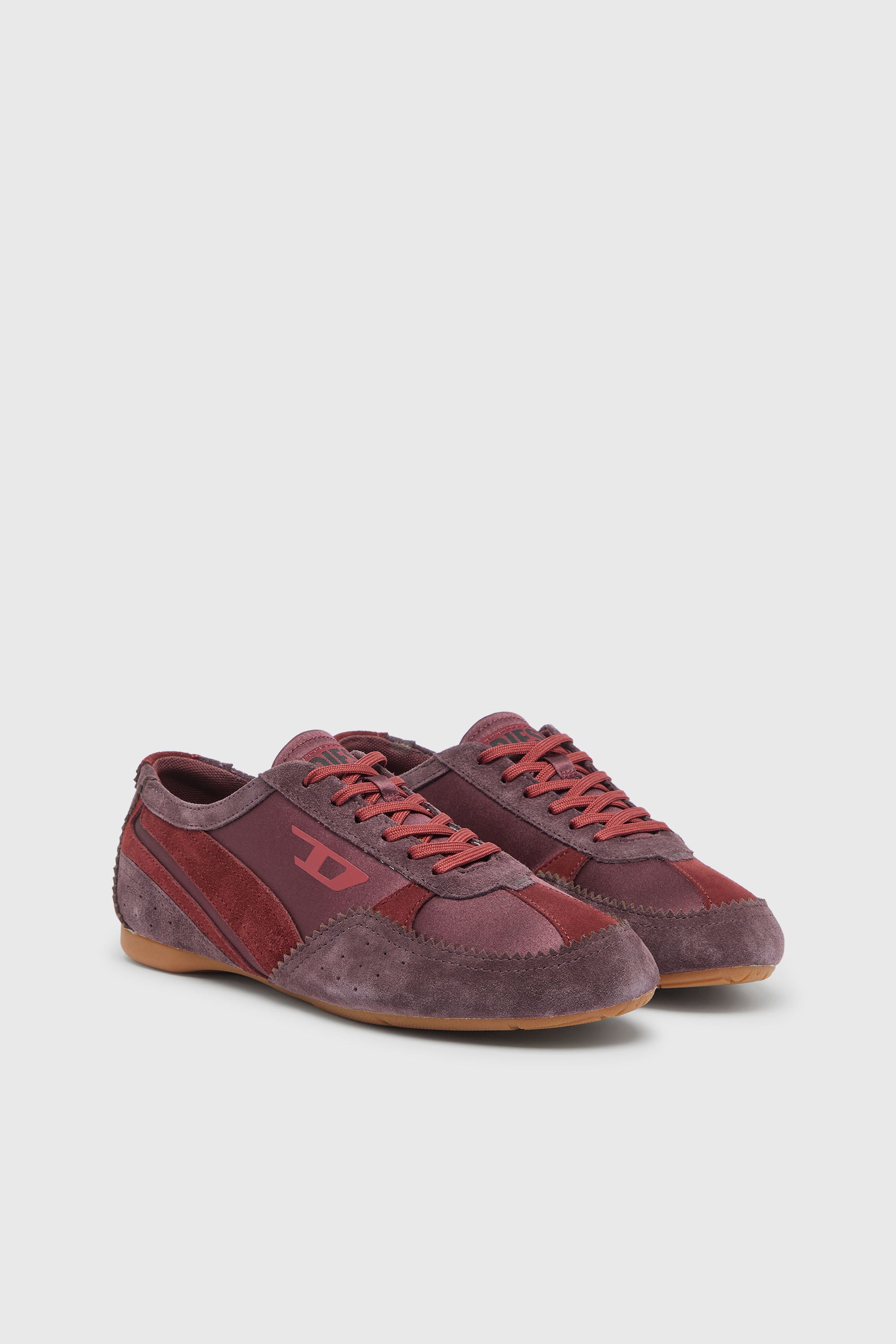 Diesel - D-MILE LOW II W, D-Mile-Baskets avec empi&egrave;cements en su&egrave;de Femme in Rouge - 2