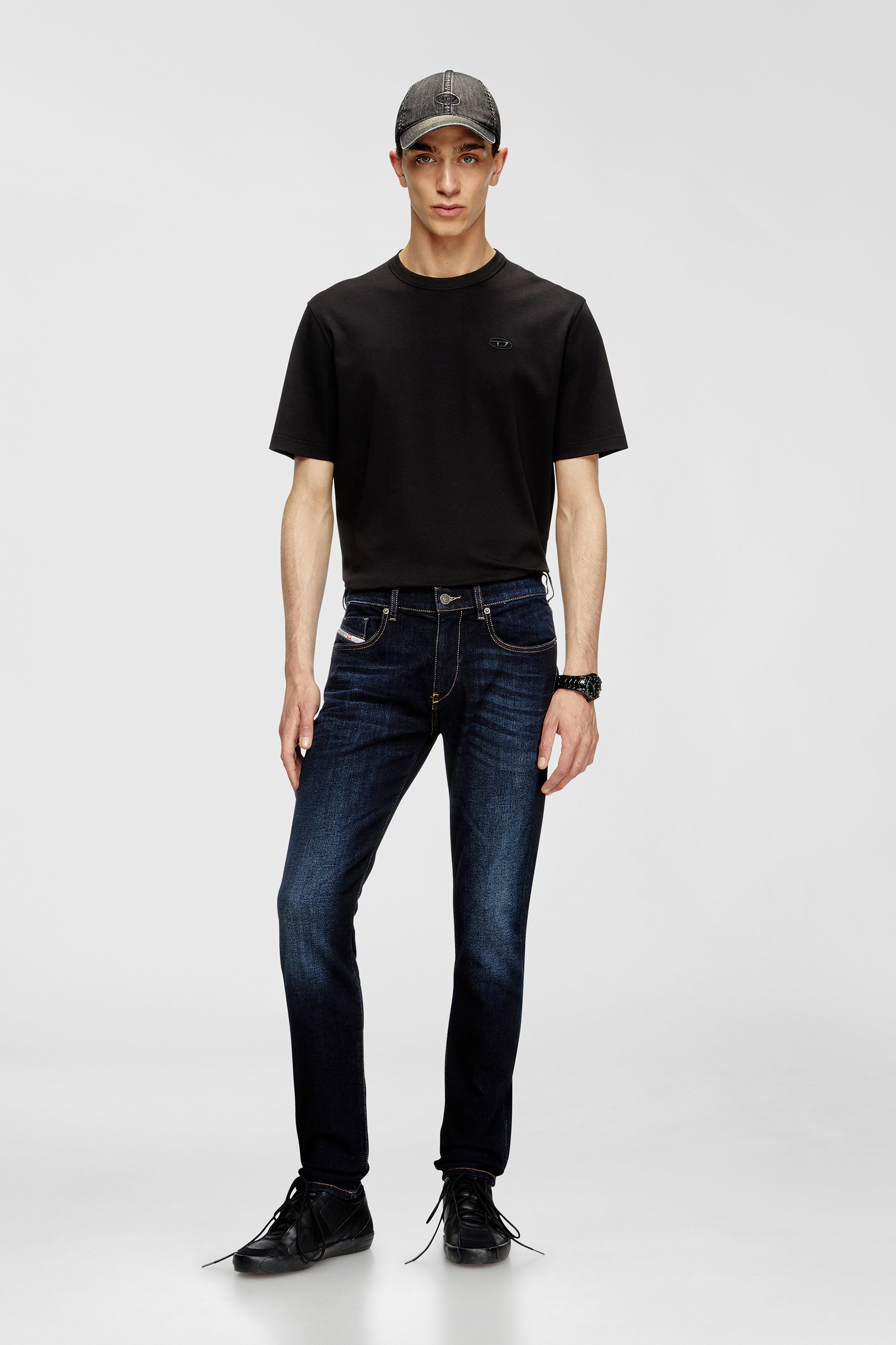 Diesel - Slim Jeans 2019 D-Strukt 009ZS Homme, Bleu Fonc&eacute; - Image 1
