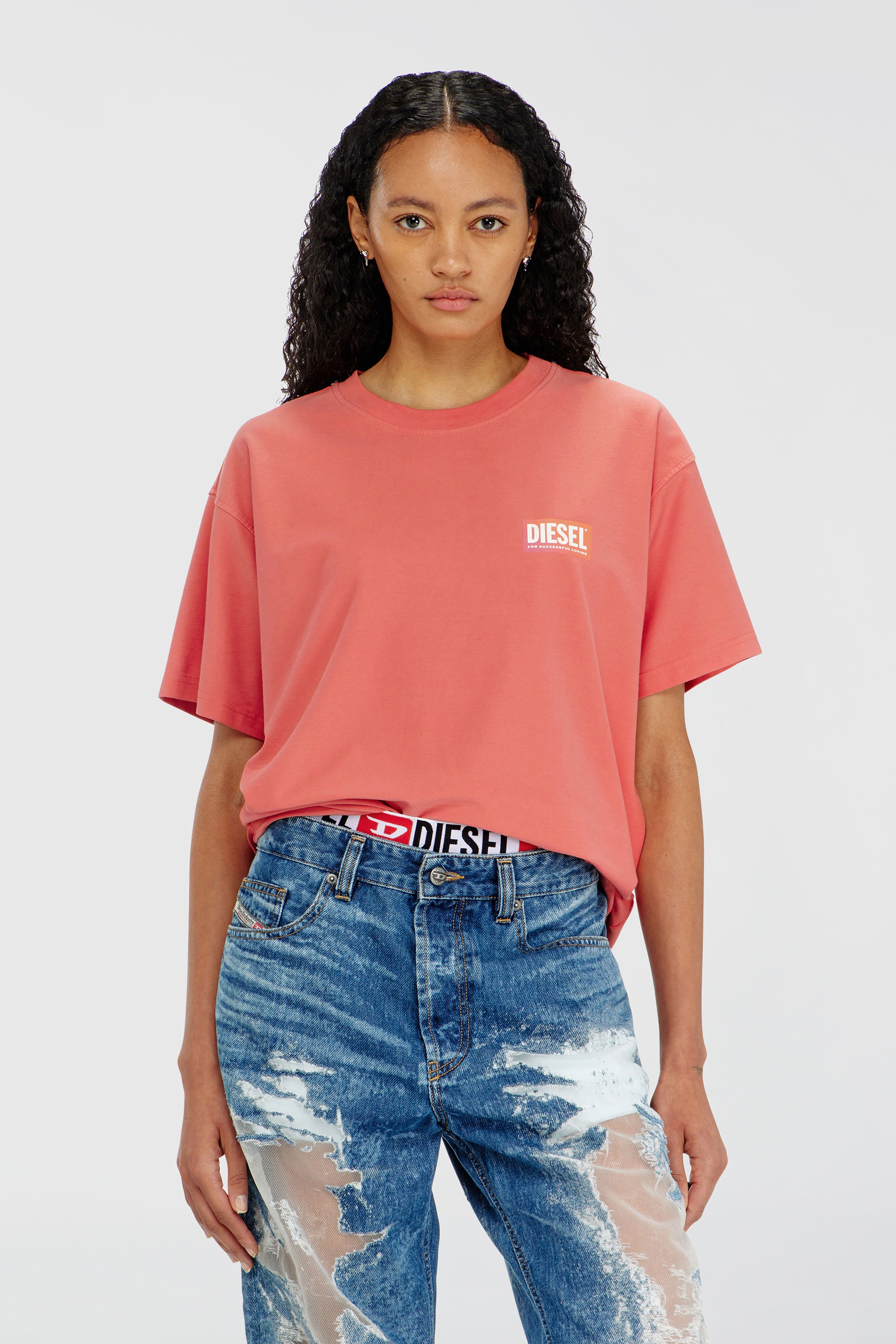 Diesel - PR-T-NORM-CHITIND-R, T-shirt avec logo transparent au dos Mixte in Rouge - 1