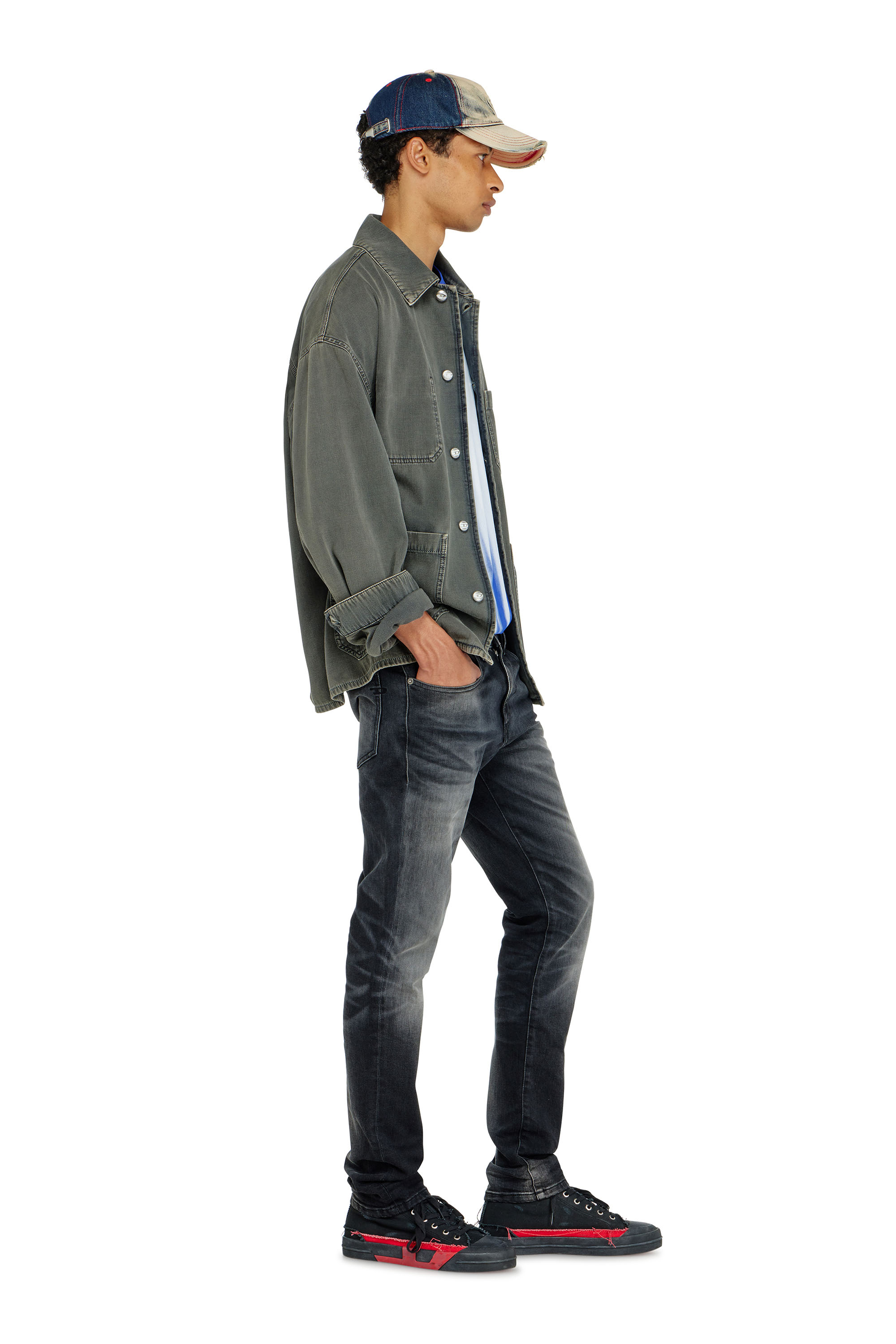 Diesel - Slim Jeans 2019 D-Strukt 09P38 Homme, Noir/Gris fonc&eacute; - Image 2