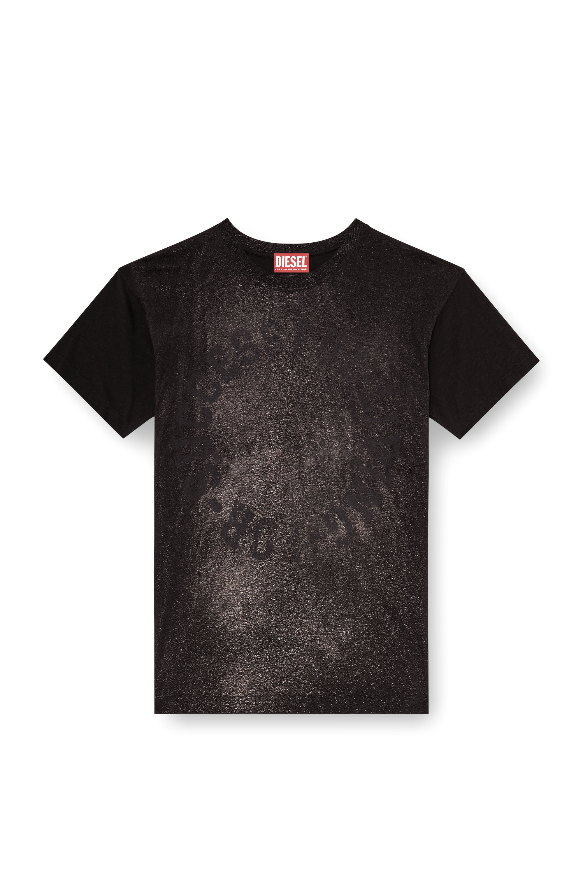 Diesel - T-NORM-AA2, T-shirt en coton &agrave; col rond avec imprim&eacute; foil Homme in Noir - 2