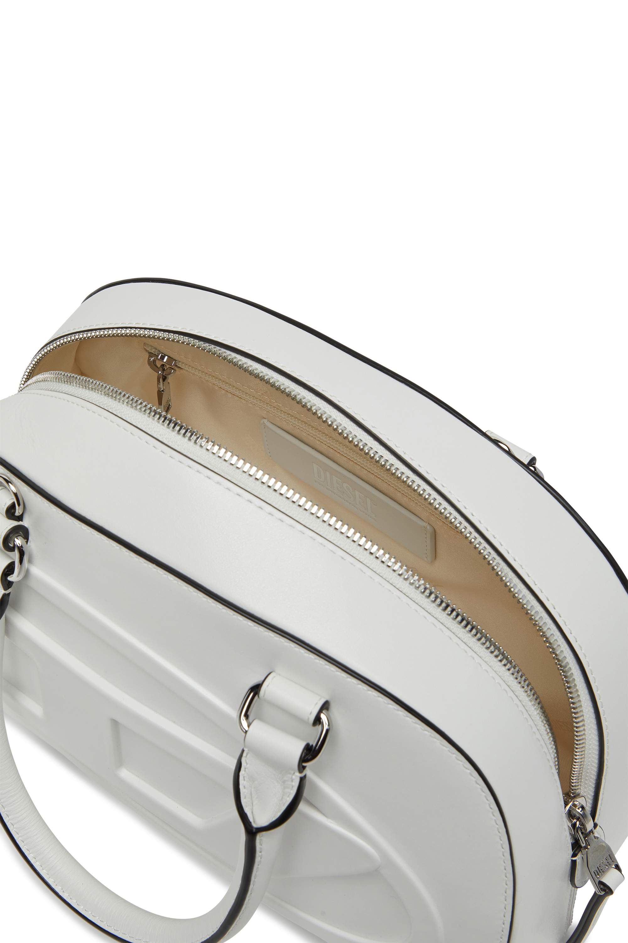 Diesel - 1DR DOME TOP HANDLE, Sac bowling en cuir Femme in Blanc - 4
