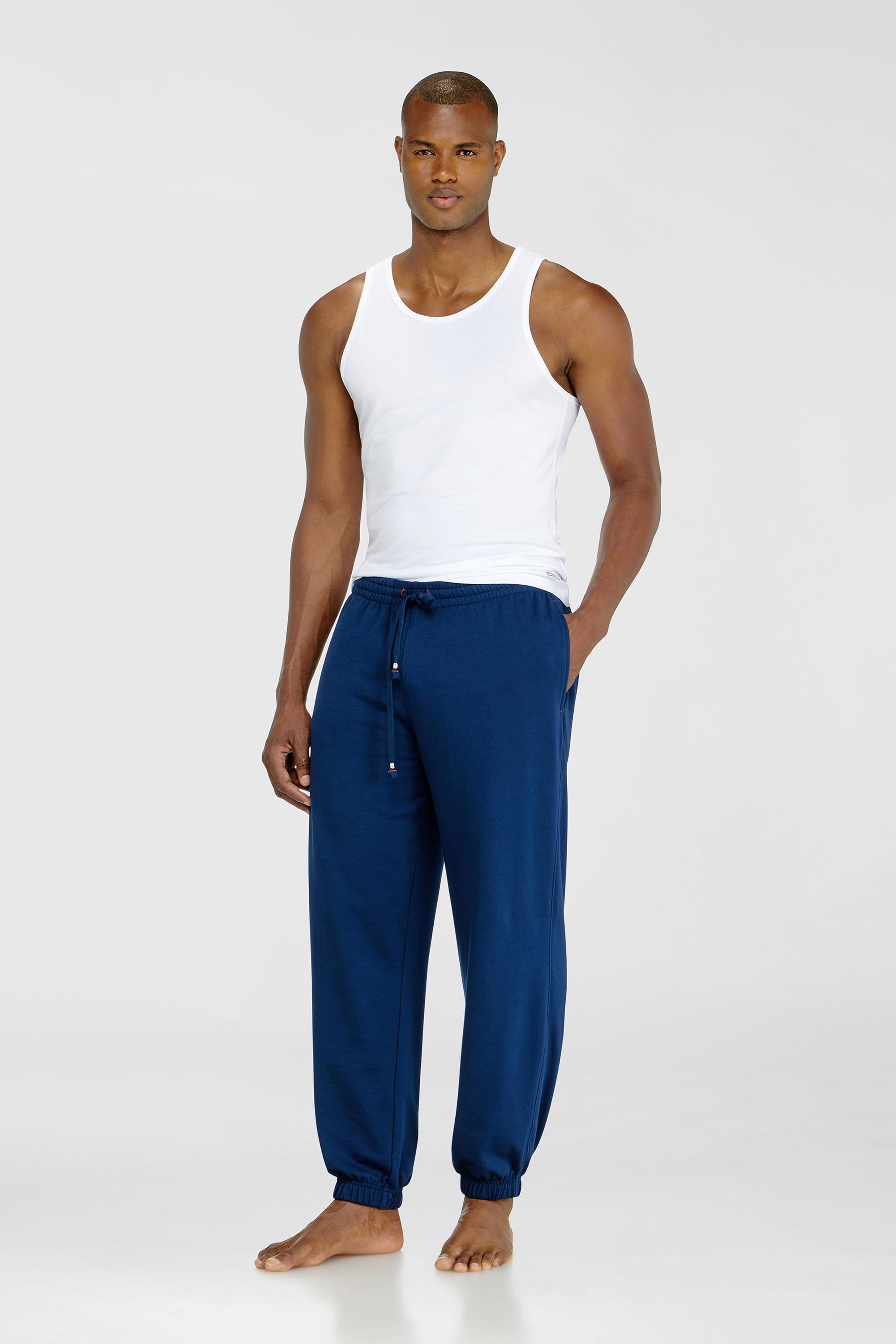 Diesel - LENNY-D-CORE, Pantalon de jogging en m&eacute;lange de coton gratt&eacute; Homme in Bleu - 2