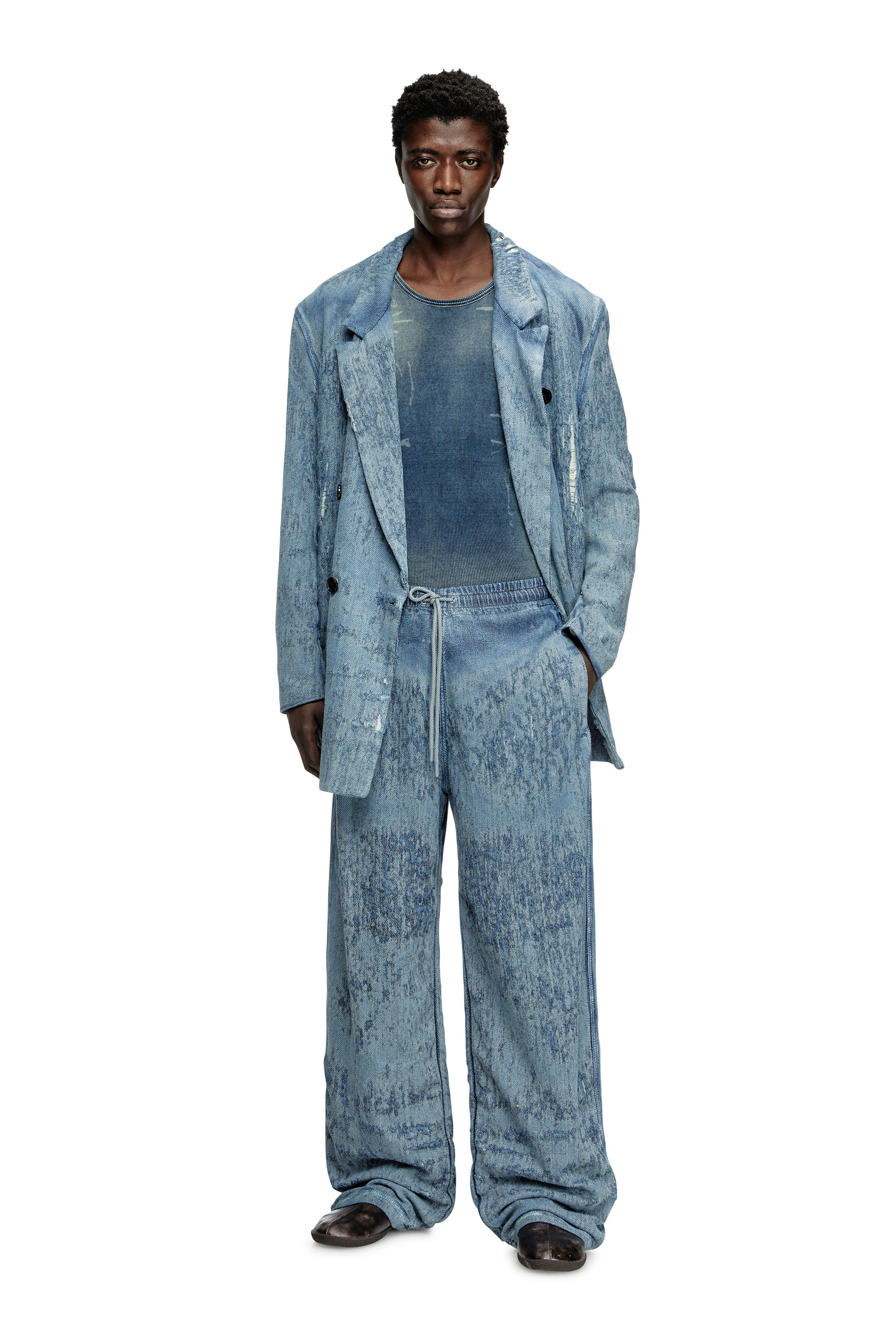 Diesel - Relaxed Jeans D-Enimos 068RQ Homme, Bleu moyen - Image 1