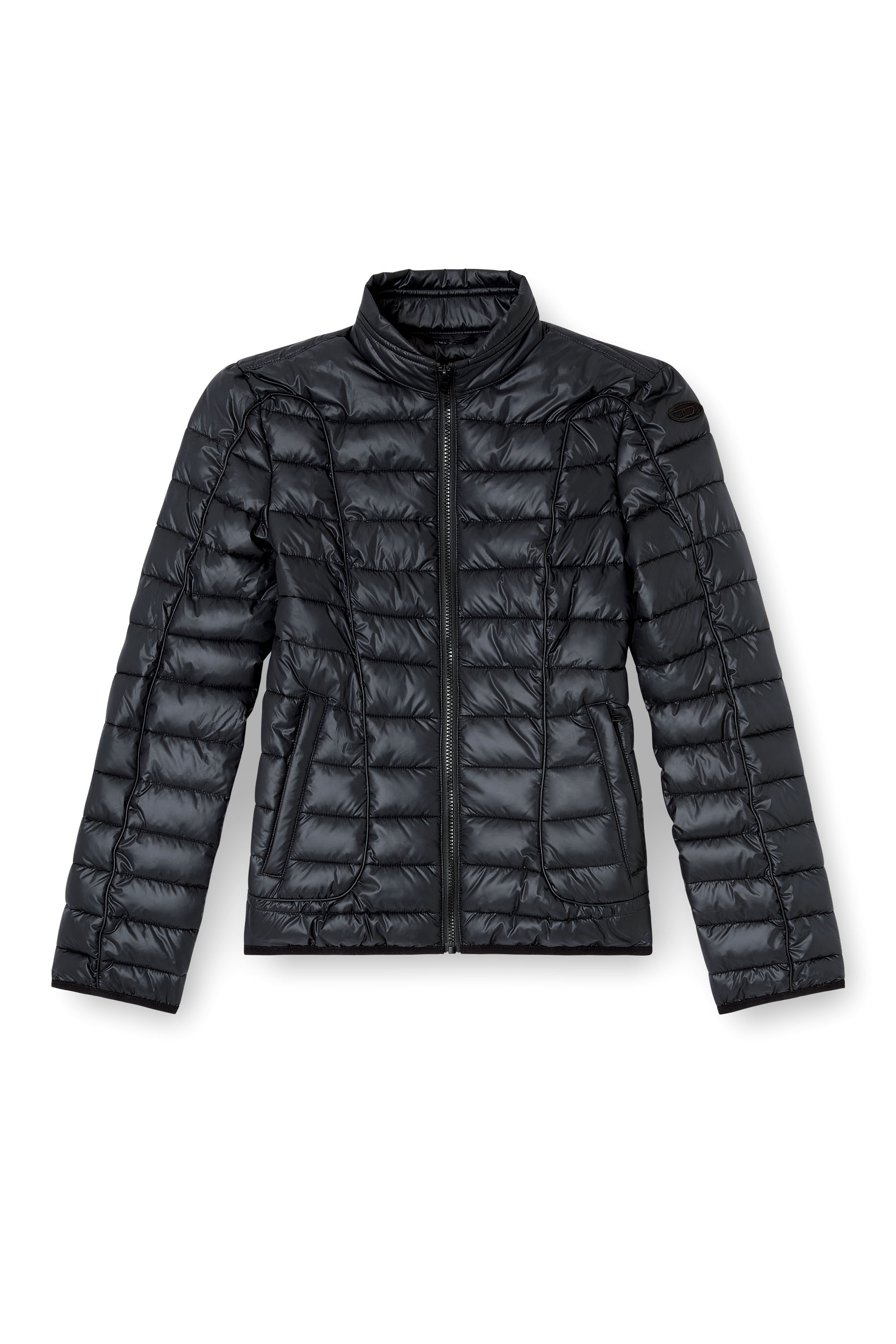 Diesel - W-PILOT-FEM, Doudoune avec détails de motard Femme in Noir - 3