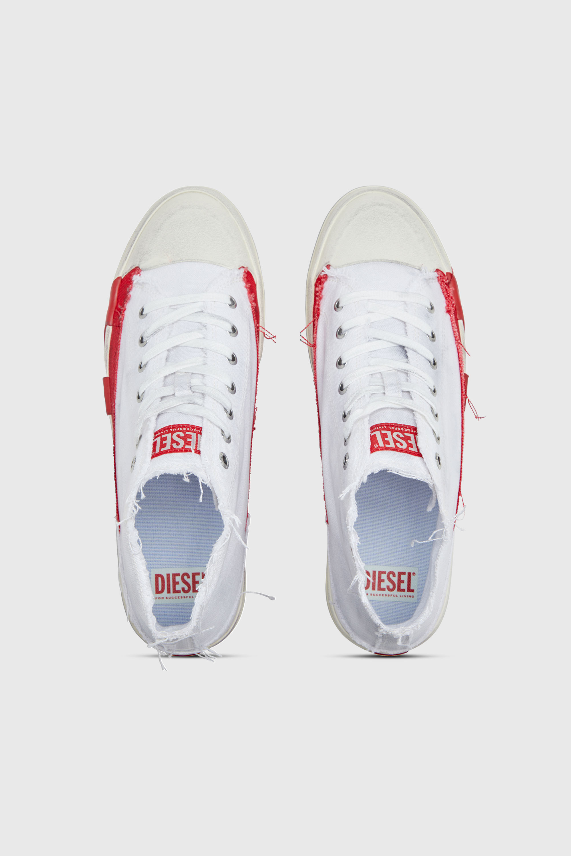 Diesel - S-D-VERSE MID, S-D-Verse-Baskets montantes en toile &agrave; effet sali Homme in Polychrome - 4