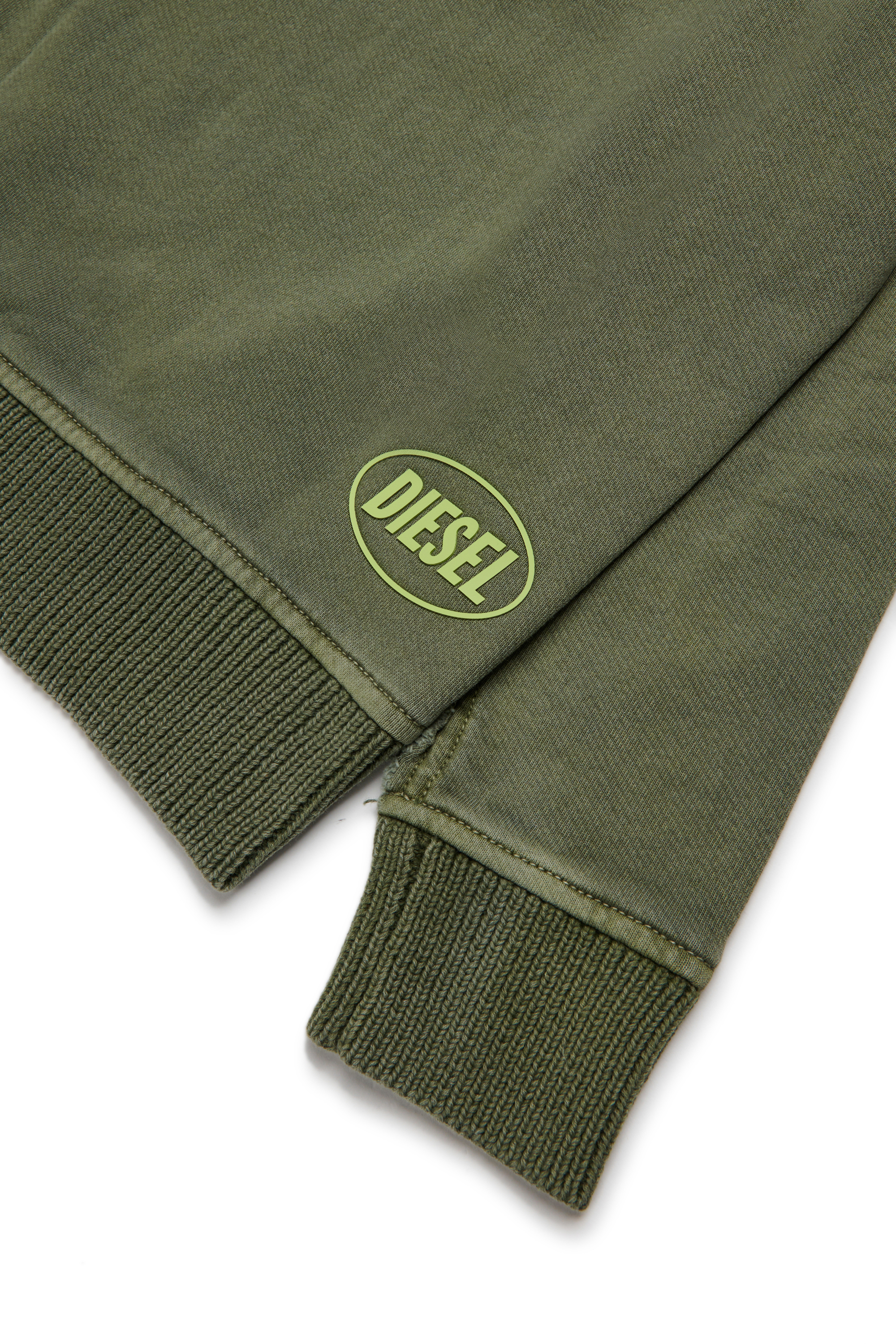 Diesel - KOBERTOROUND OVER, Pull col rond en coton avec logo Homme in Vert - 4