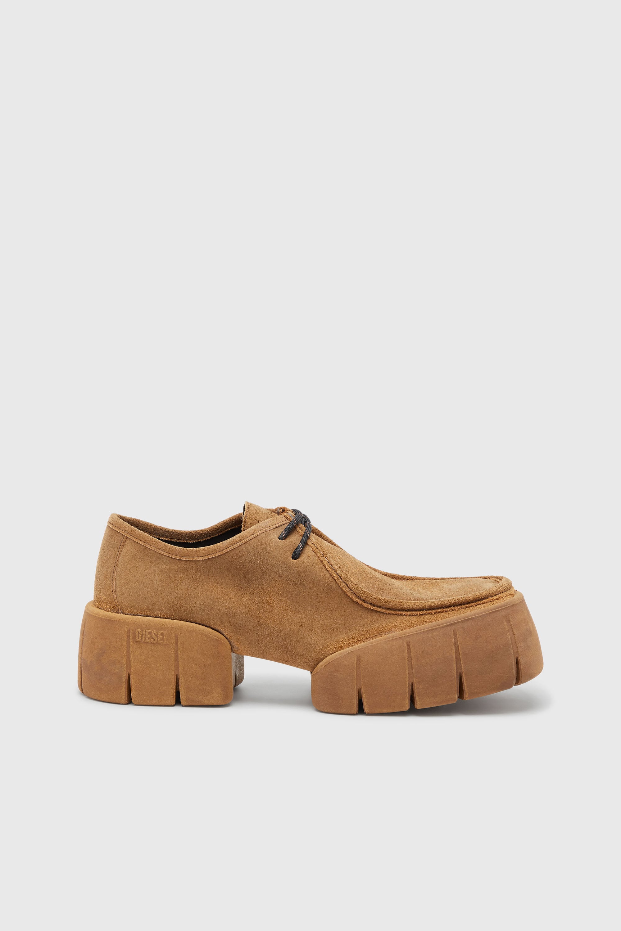 Diesel - D-TEX WB, D-Tex-Chaussures de style mocassin en daim cir&eacute; Homme in Marron - 1