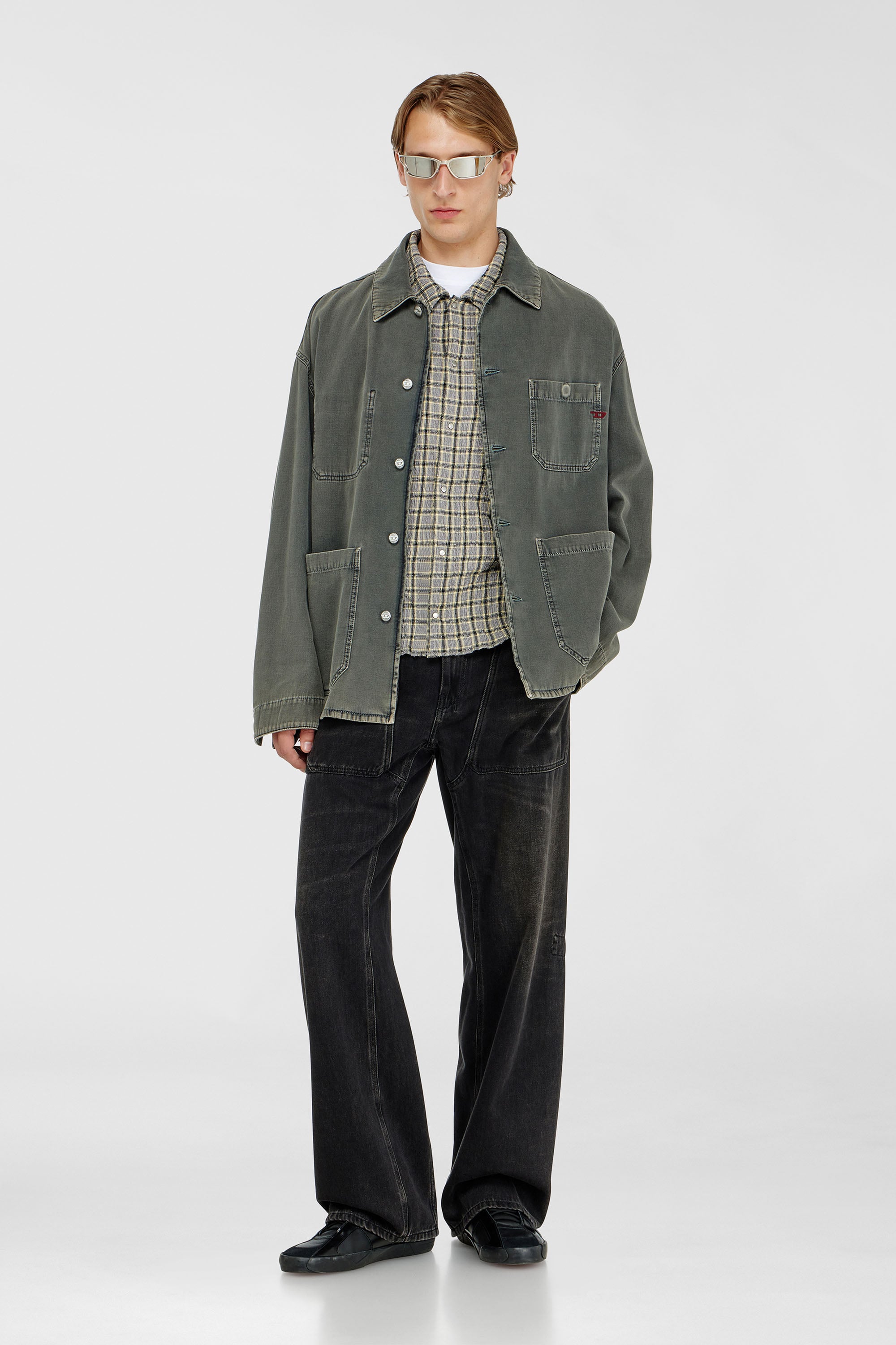 Diesel - S-SEERK, Chemise &agrave; carreaux effet seersucker Homme in Polychrome - 2