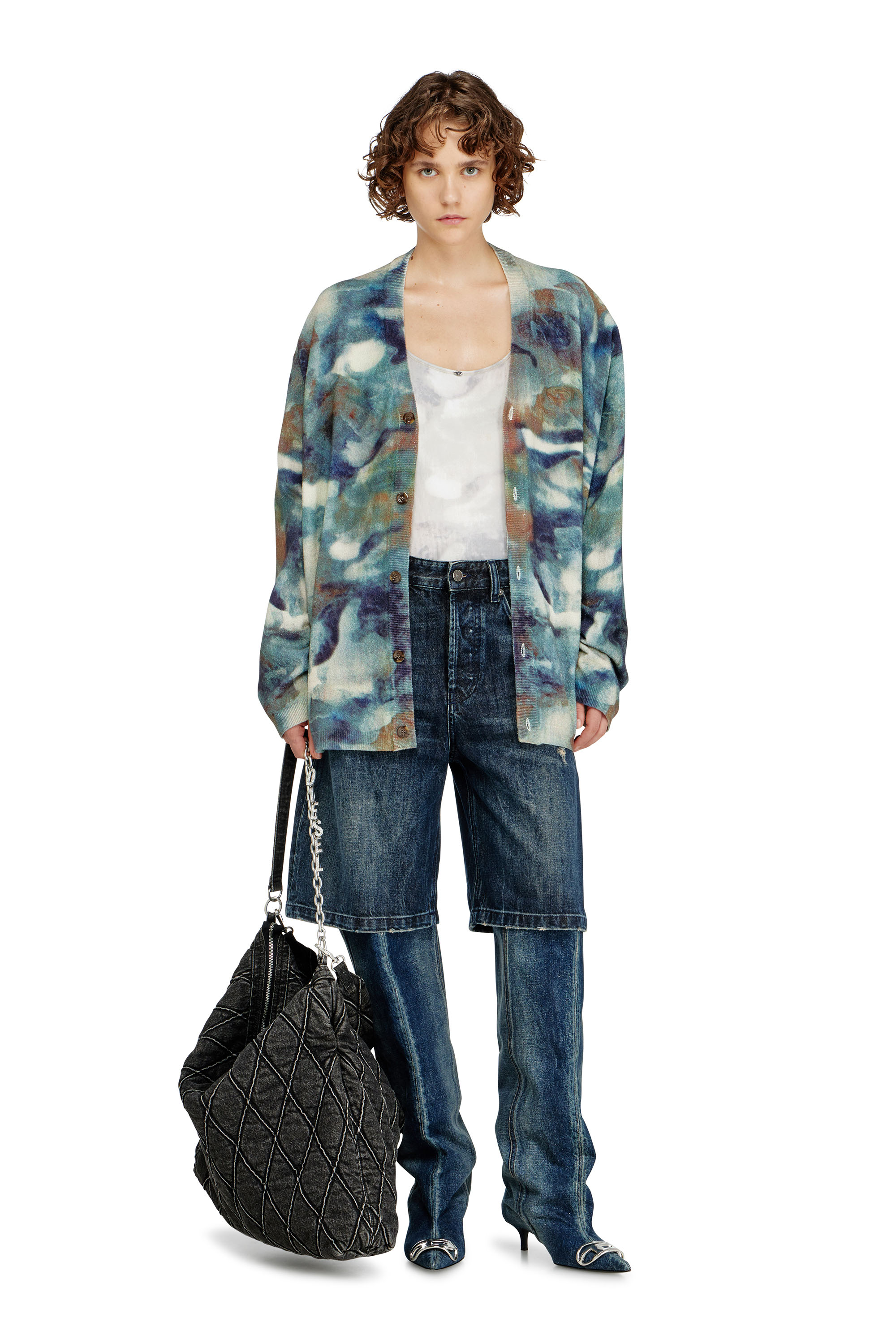 Diesel - ELLA-UTLT, Maillot de bain string c&ocirc;tel&eacute; &agrave; imprim&eacute; camouflage Femme in Blanc - 5