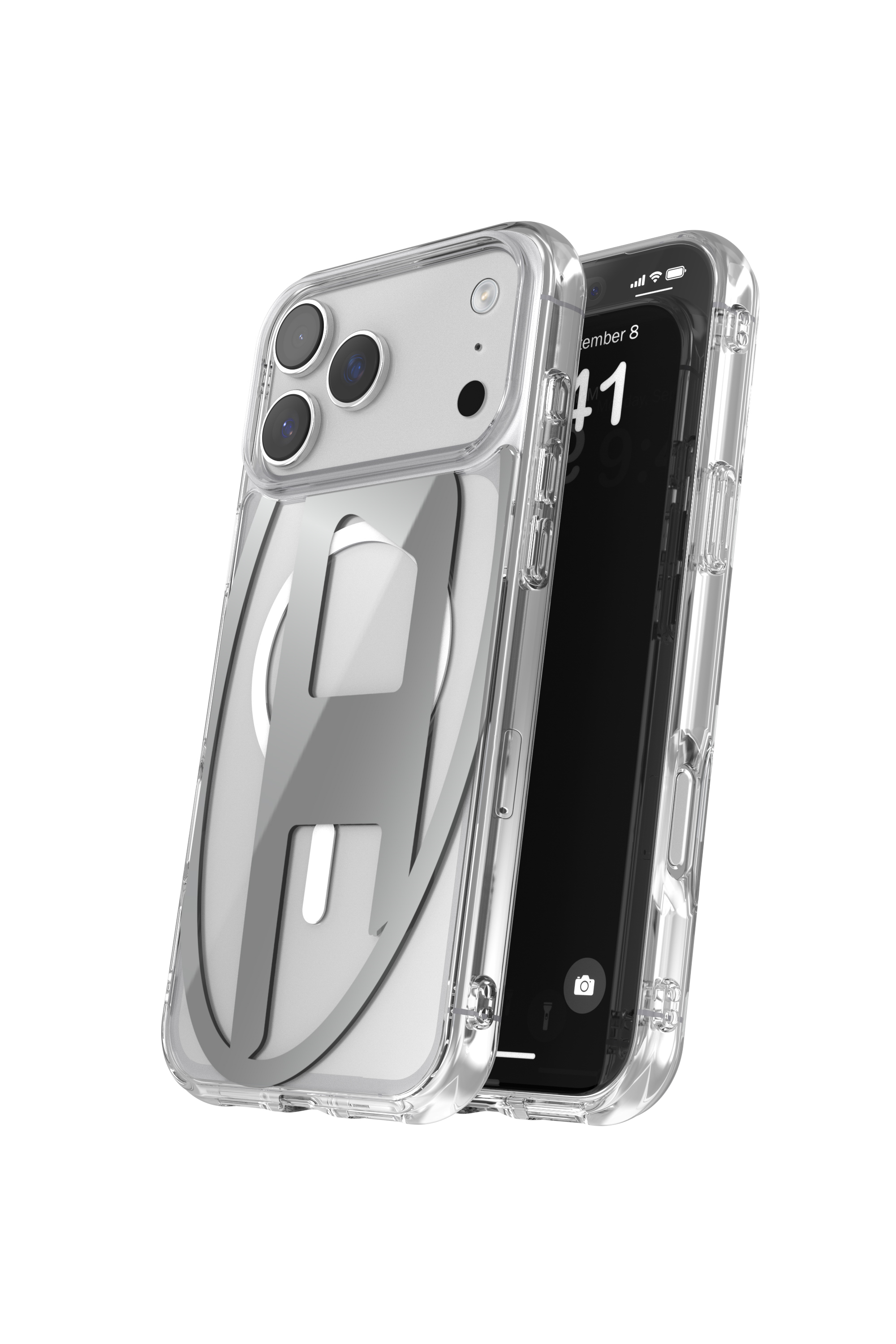 Diesel - 60414 AOP CASE, Étui métallique Oval D avec Magsafe pour iPhone 17 Pro Max Mixte in Gris - 3