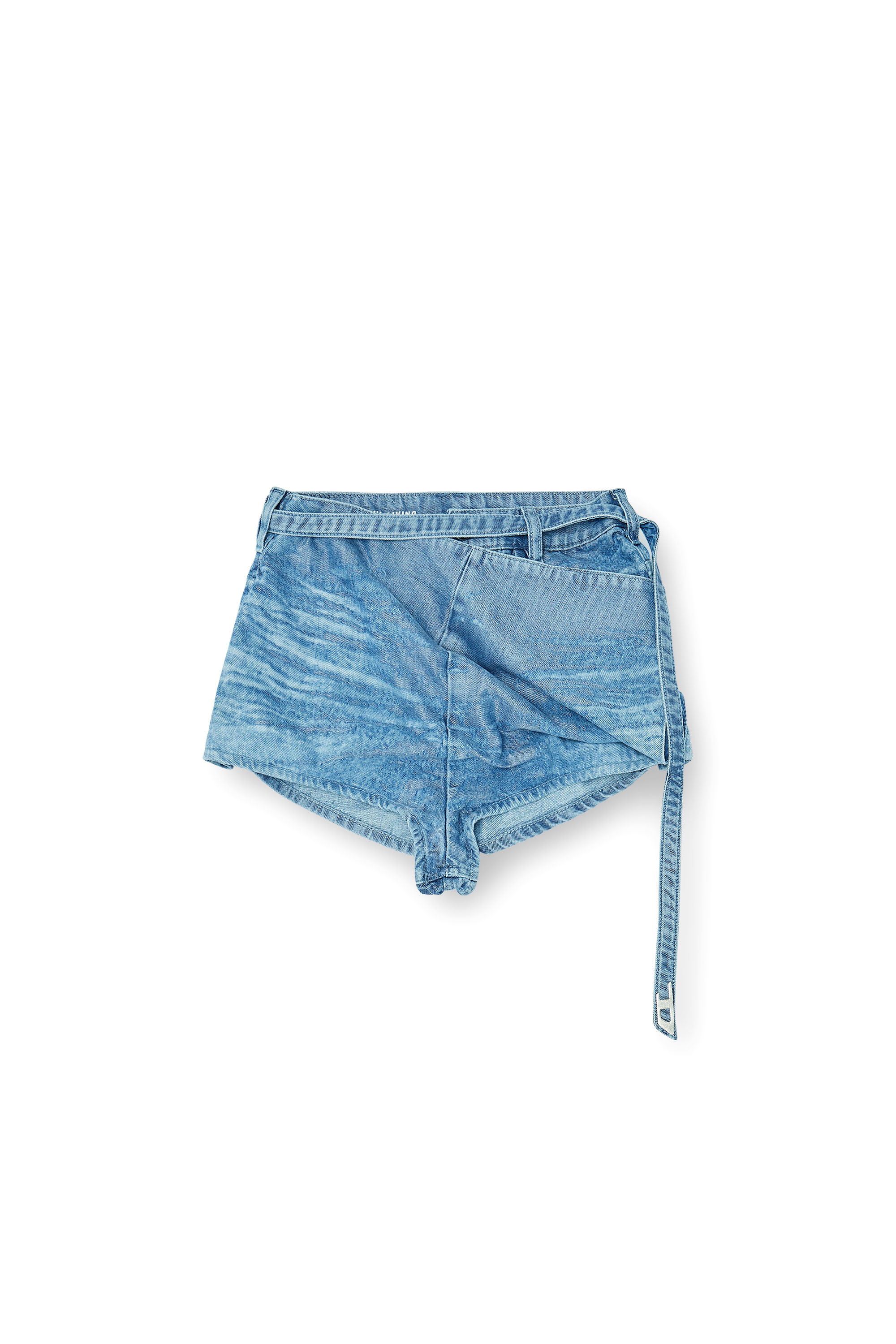 Diesel - DE-DREXA-FSI1, Short en denim satin&eacute; Femme in Bleu - 3