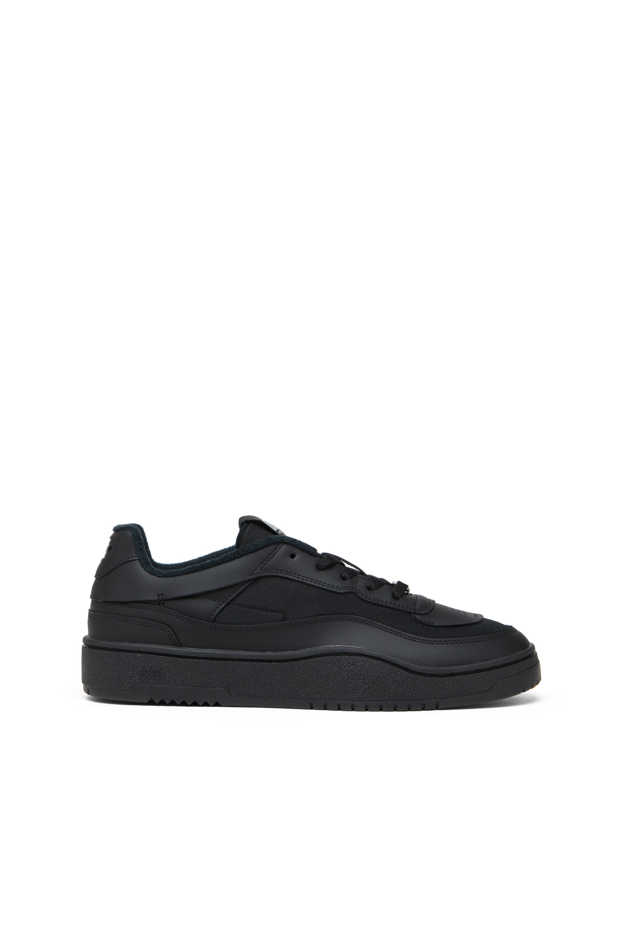 Diesel - S-OVAL SKATE LOW, S-Oval Skate-Sneakers en cuir avec empiècements en tissu Homme in Noir - 1