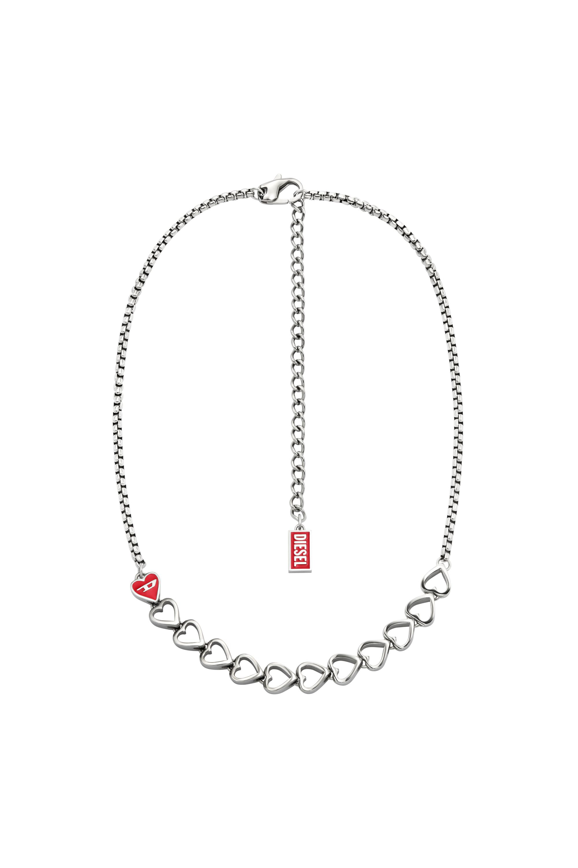 Diesel - DX166640 JEWELLERY, Collier cha&icirc;ne en acier inoxydable Mixte in Gris argent&eacute; - 1
